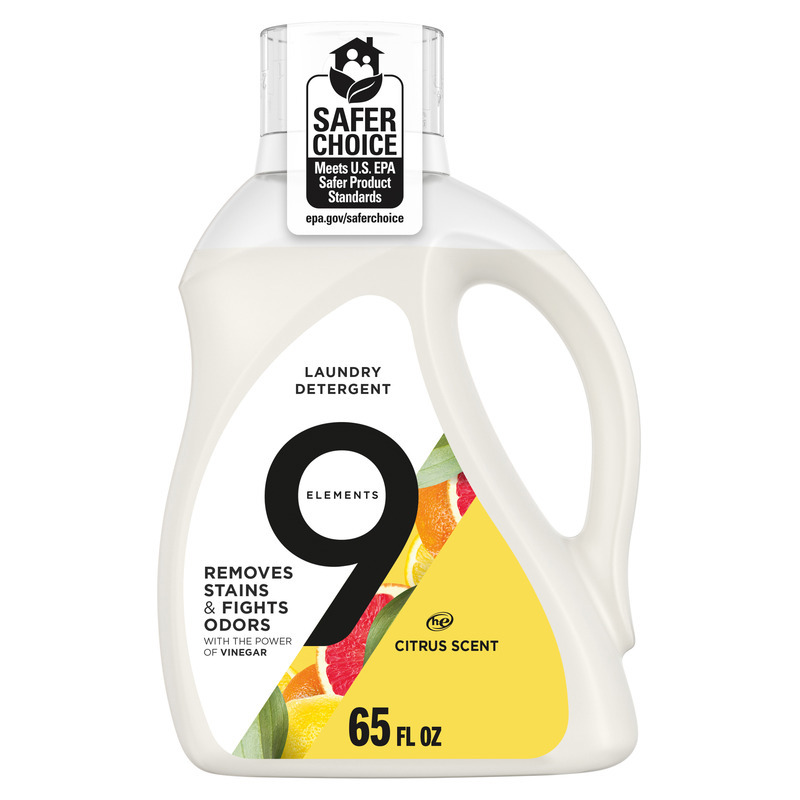 9 Elements Liquid Laundry Detergent, Citrus Scent, Vinegar Powered