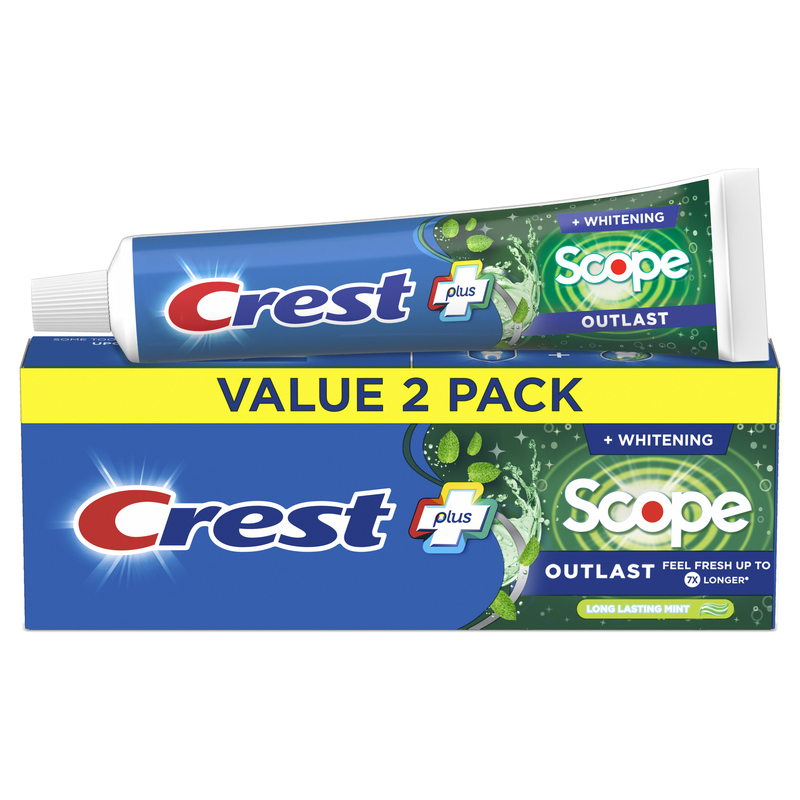 Crest Plus Scope Outlast Toothpaste, Long Lasting Mint, 5.4 oz, 2