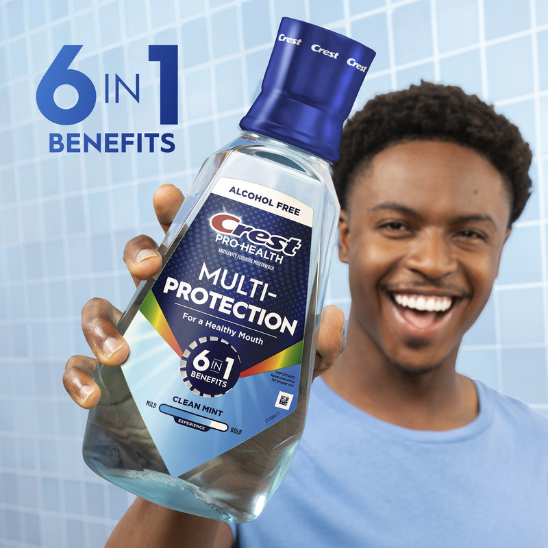 Crest Mouthwash Pro Health Multi-Protection, 6-in-1 benefits