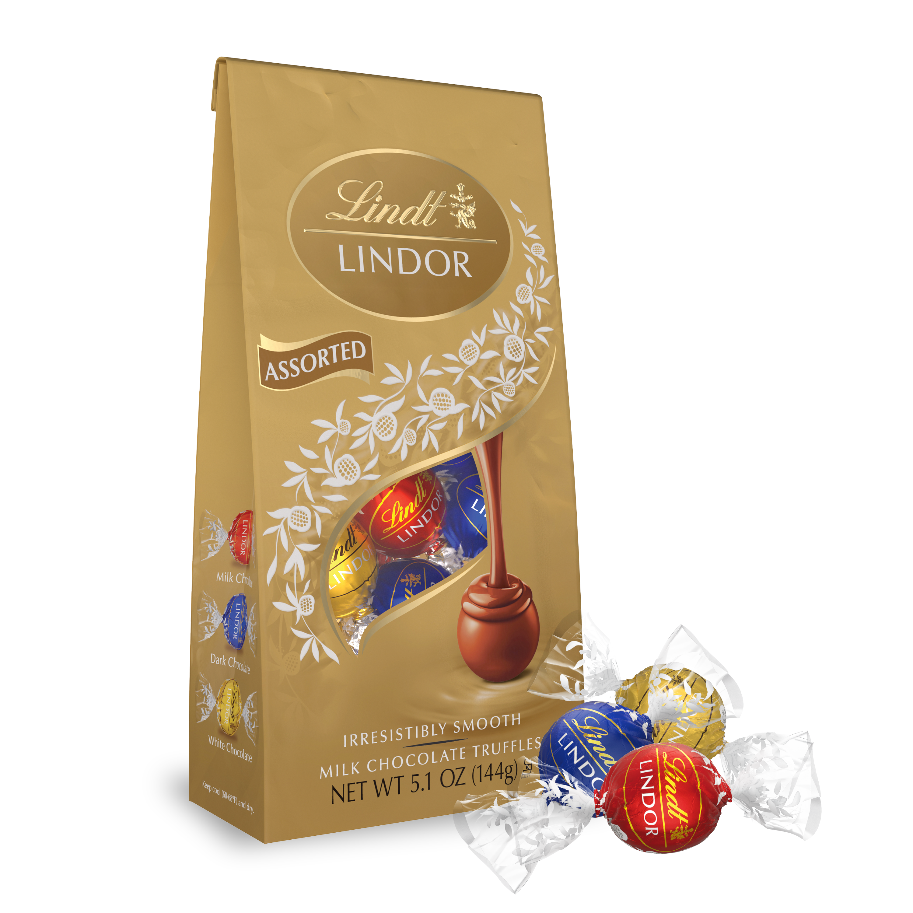 Lindt LINDOR Fudge Swirl Milk Chocolate Candy Truffles, Chocolates