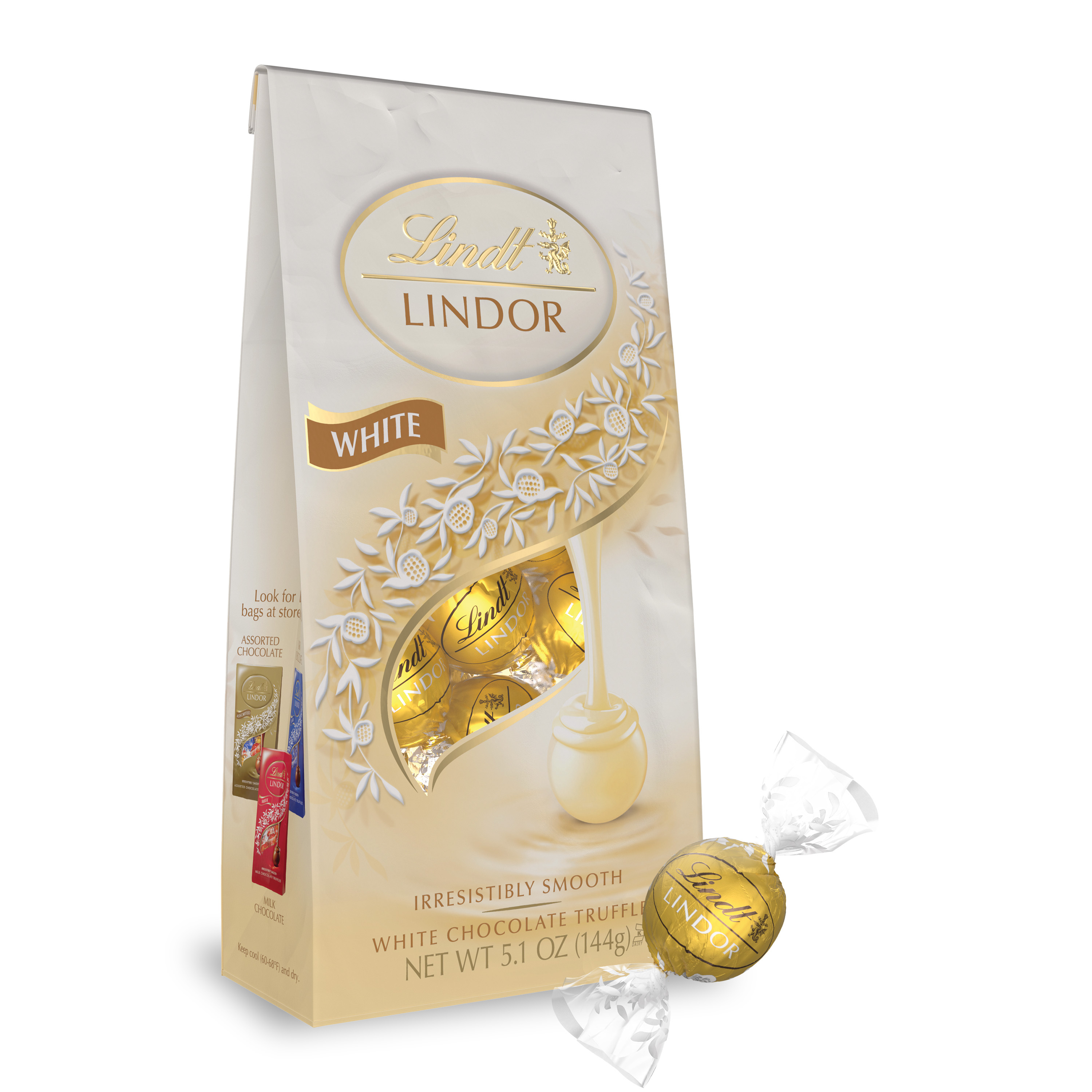 Lindt LINDOR White Chocolate Candy Truffles, Chocolates with