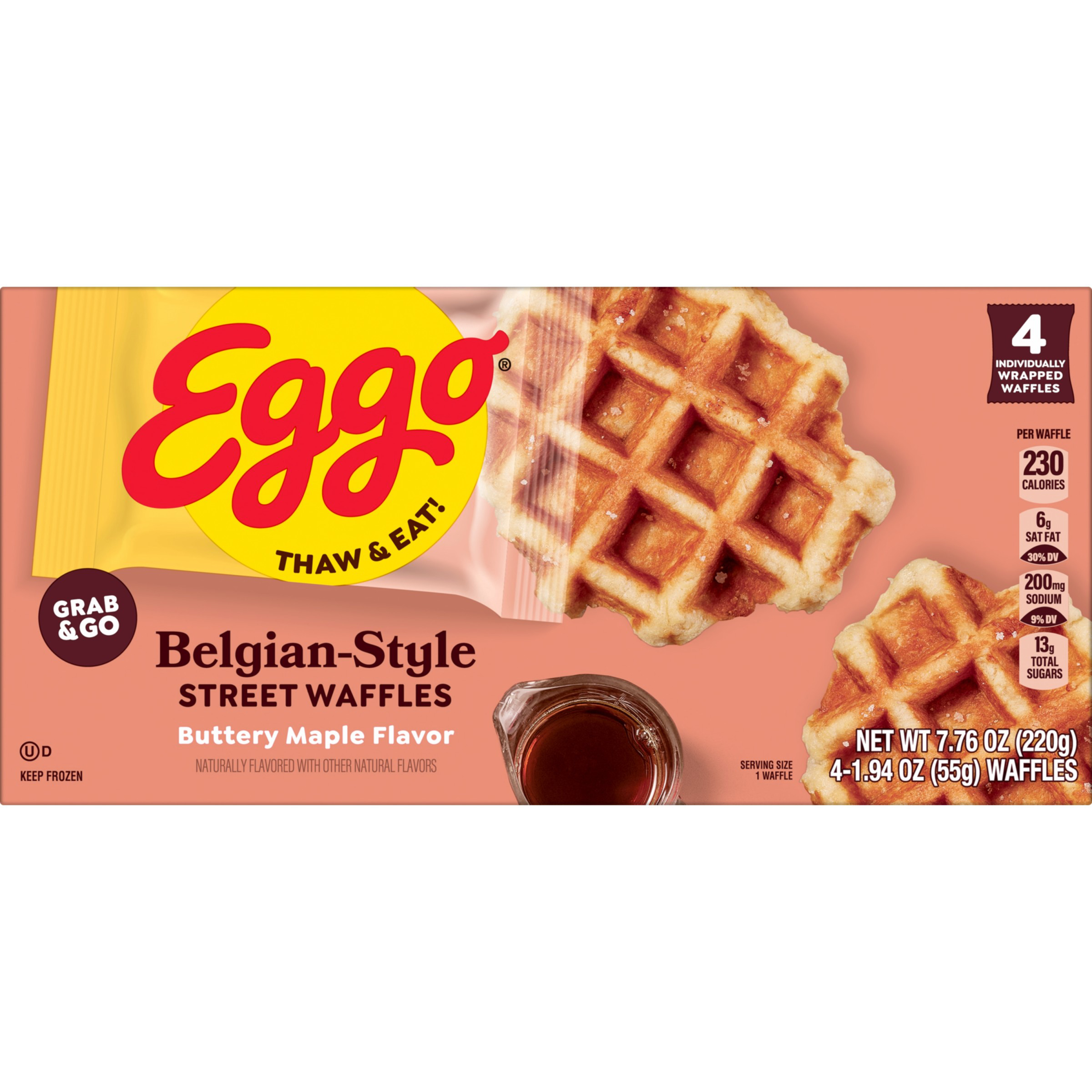 Eggo Belgian-Style Street Waffles Buttery Maple Flavor, Frozen Eggo Belgian-Style Street Waffles Buttery Maple Flavor, Frozen