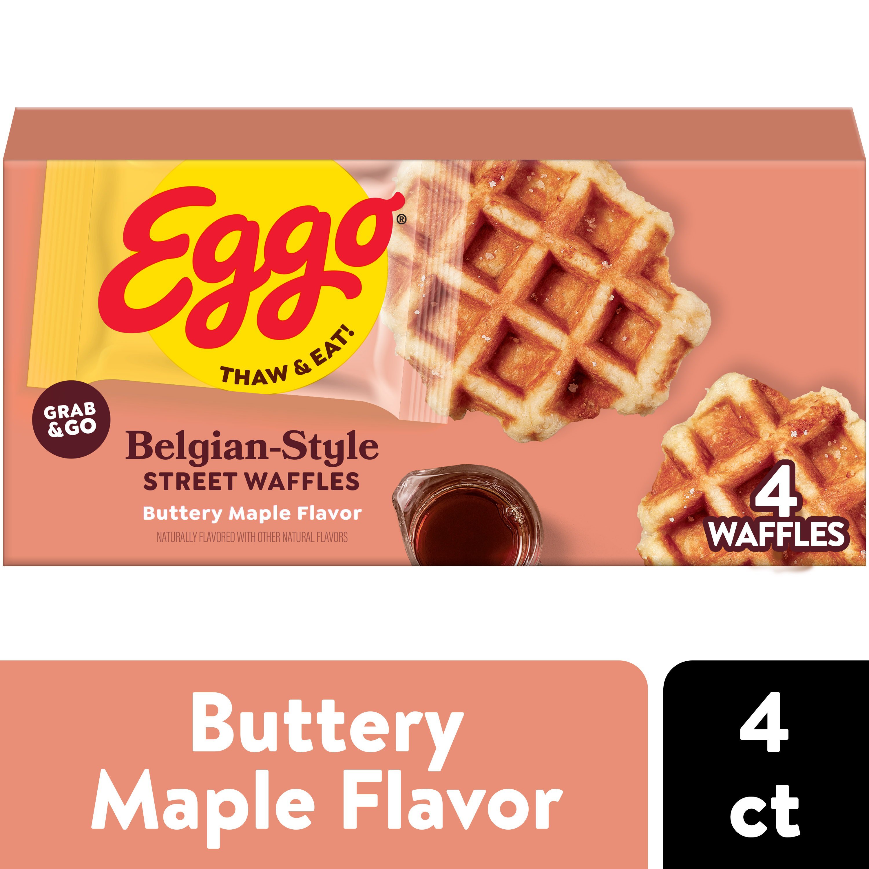 Eggo Belgian-Style Street Waffles Buttery Maple Flavor, Frozen