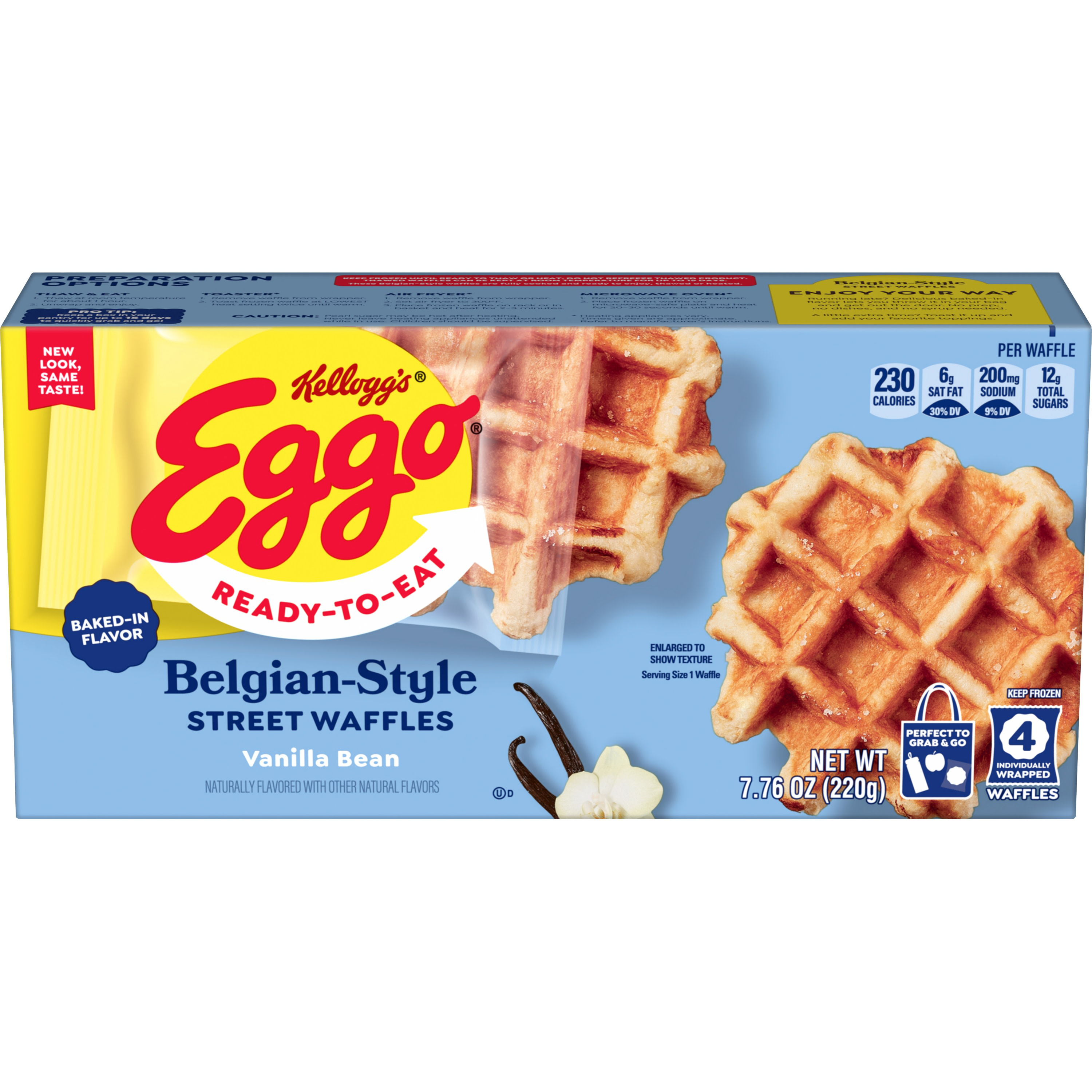 Eggo Belgian-Style Street Waffles Buttery Maple Flavor, Frozen