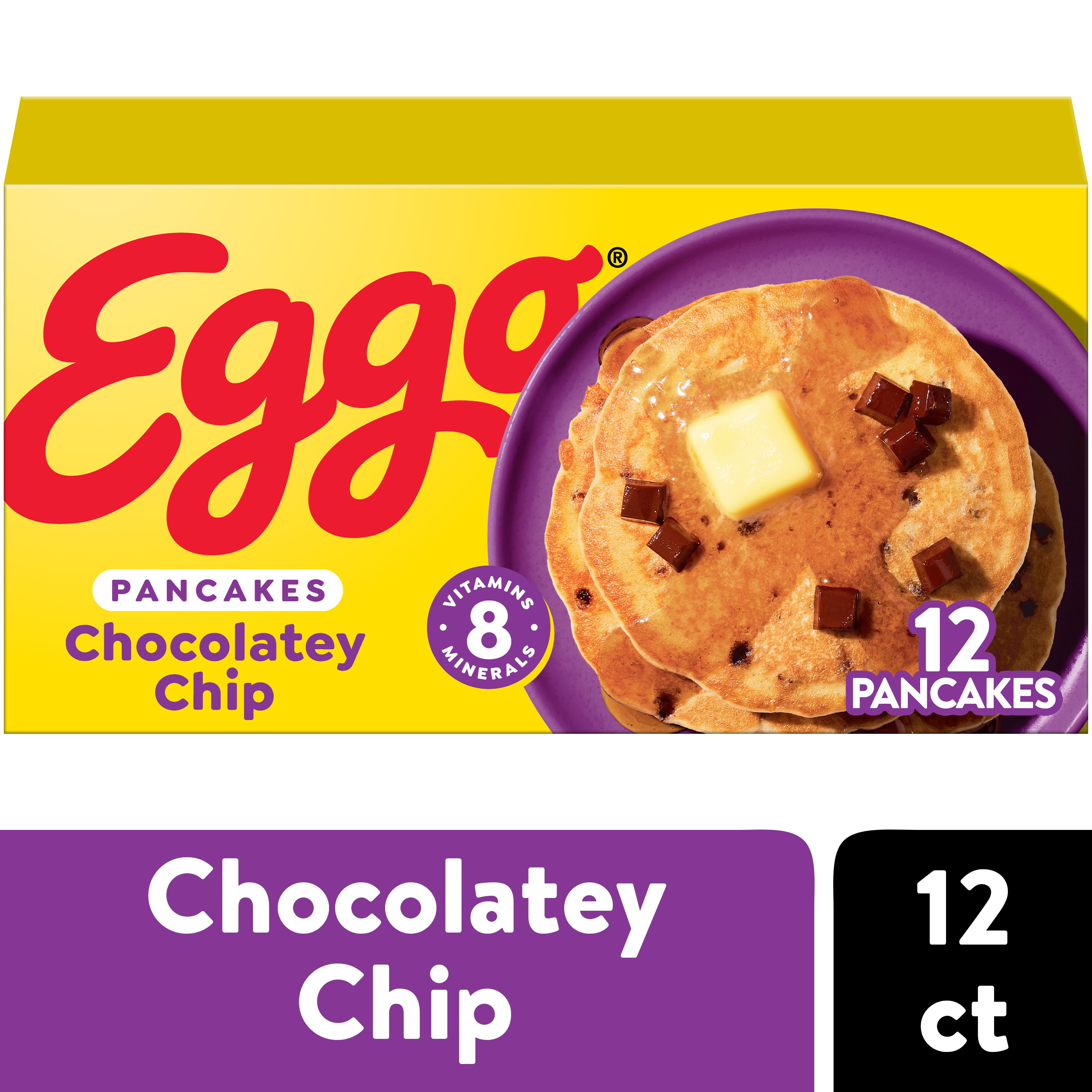 Eggo Pancakes Chocolatey Chip, Frozen Breakfast, 14.8 oz, 12 Count