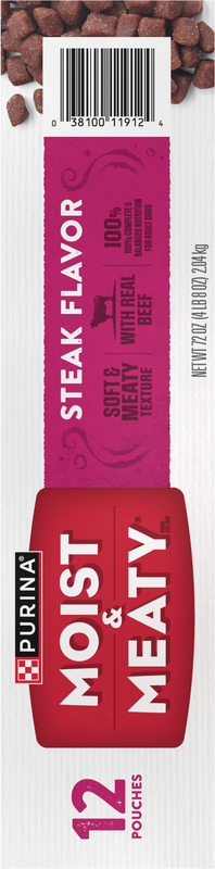 Meaty Dog Moist And Meaty Steak Flavor Purina Moist And Meaty