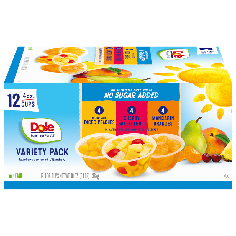 Dole Fruit Cups, No Sugar Added, Variety Pack Giant Eagle