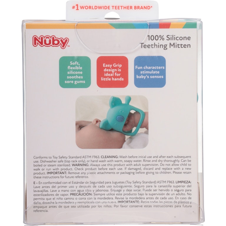 Nuby Teething Mitten, 100% Silicone, 3-6m Giant Eagle Because