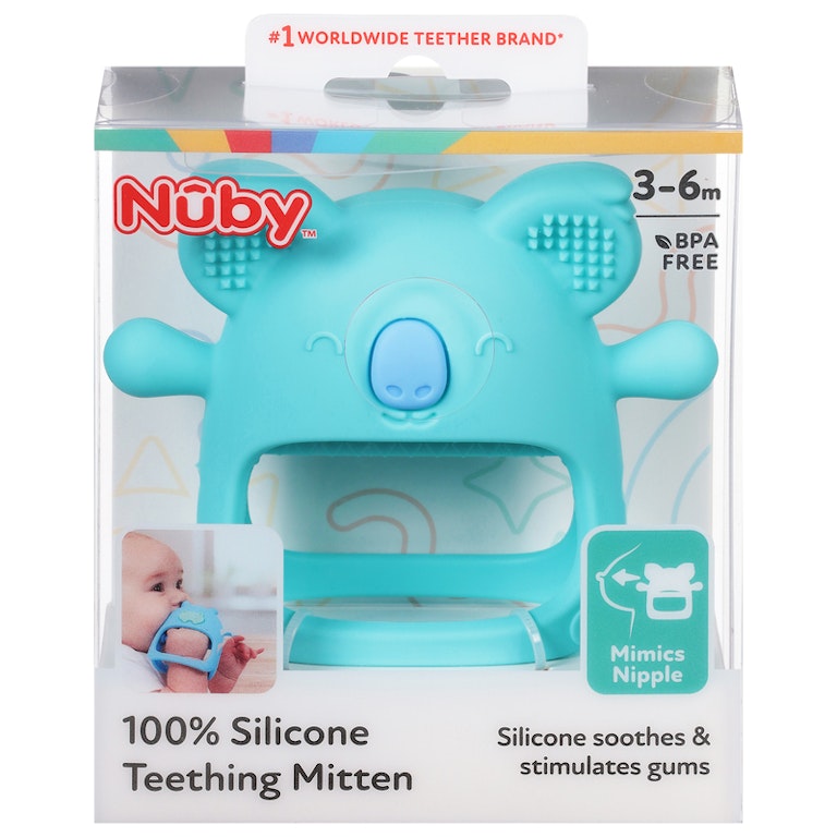 Nuby Teething Mitten, 100% Silicone, 3-6m - Main Image