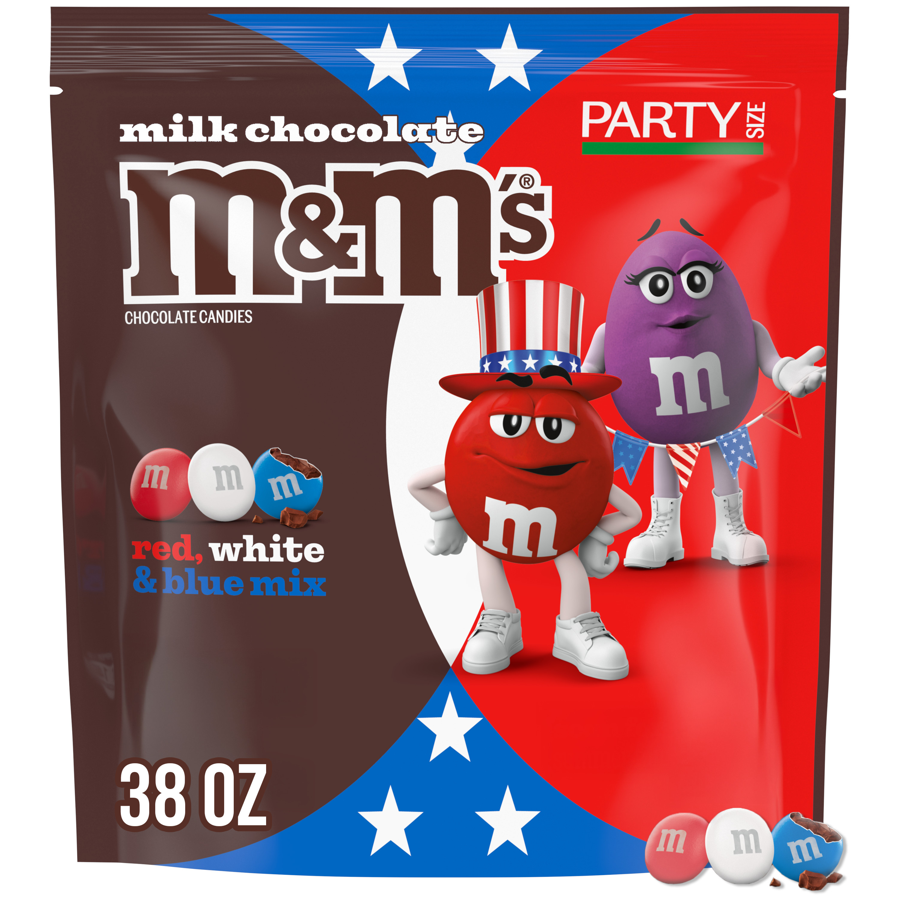 M&M'S Milk Chocolate Red, White & Blue Summer Candy, Share