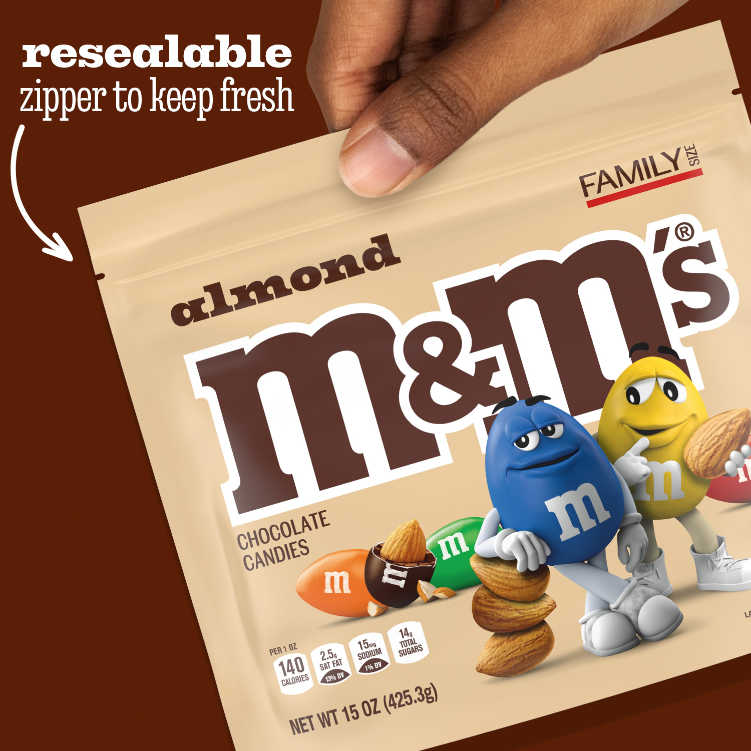 M&M'S Almond Milk Chocolate Candy, Family Size , 15 oz Bag | Giant