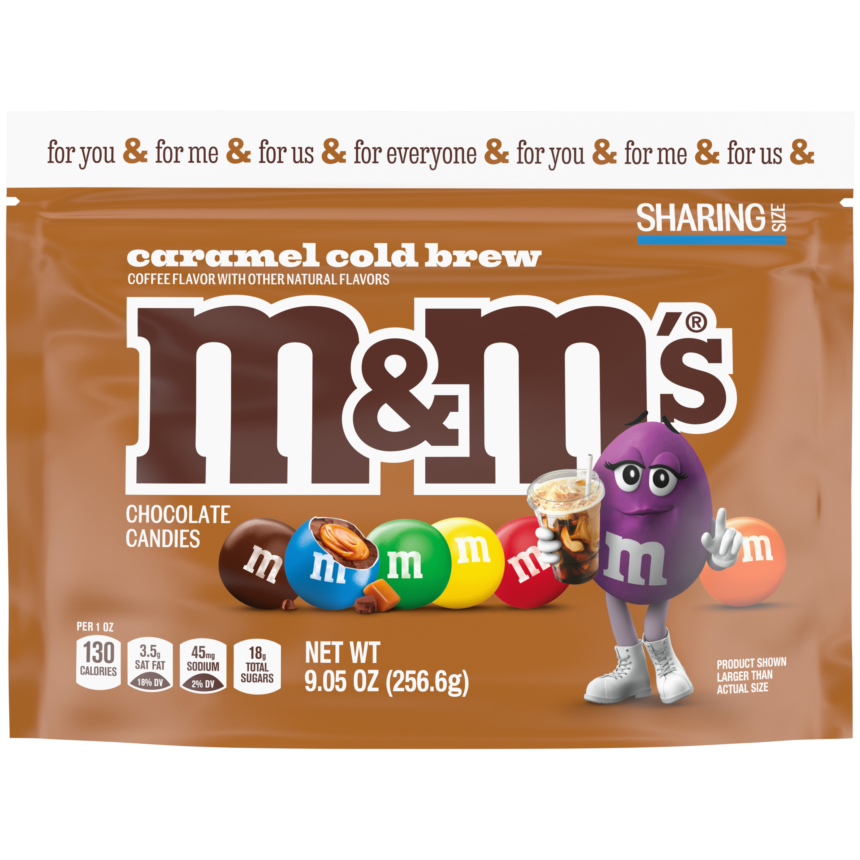 M&M'S Caramel Cold Brew Milk Chocolate Candy, Sharing Size, 9.05