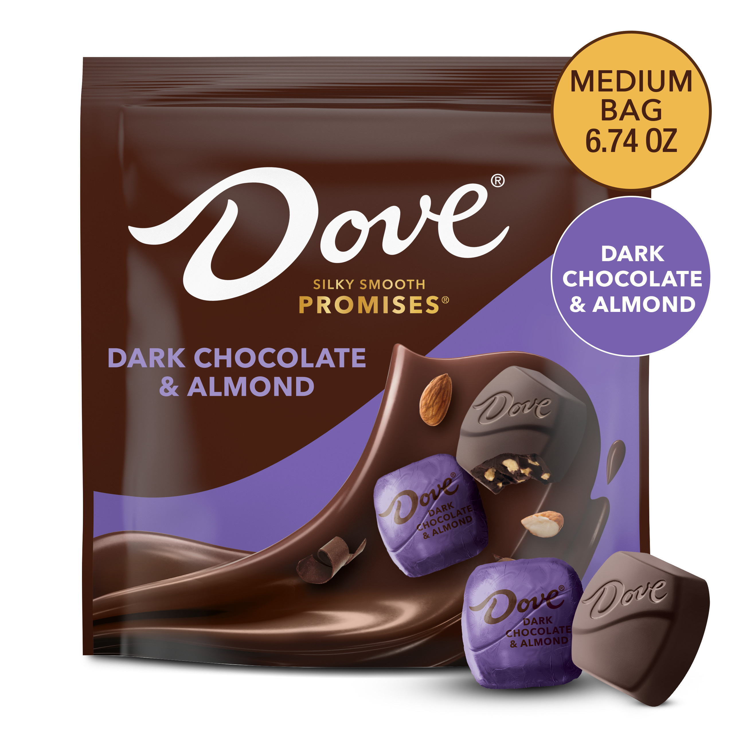 DOVE PROMISES Dark Chocolate & Almond Candy, 6.74 oz Large Bag