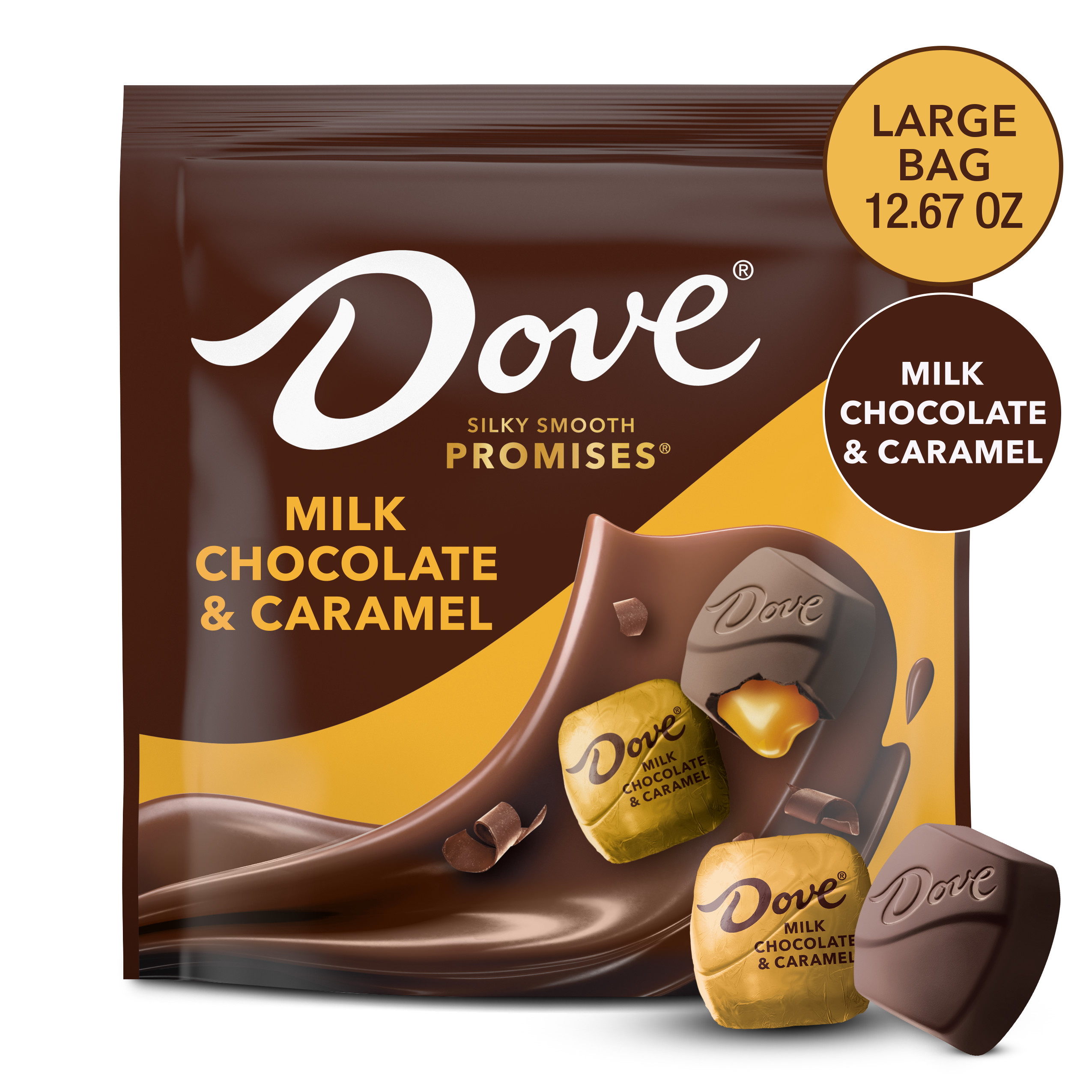 DOVE オール５ミリ　セミドライ DOVE PROMISES Milk Chocolate Tiramisu Caramel Candy, 6.74 Oz Bag