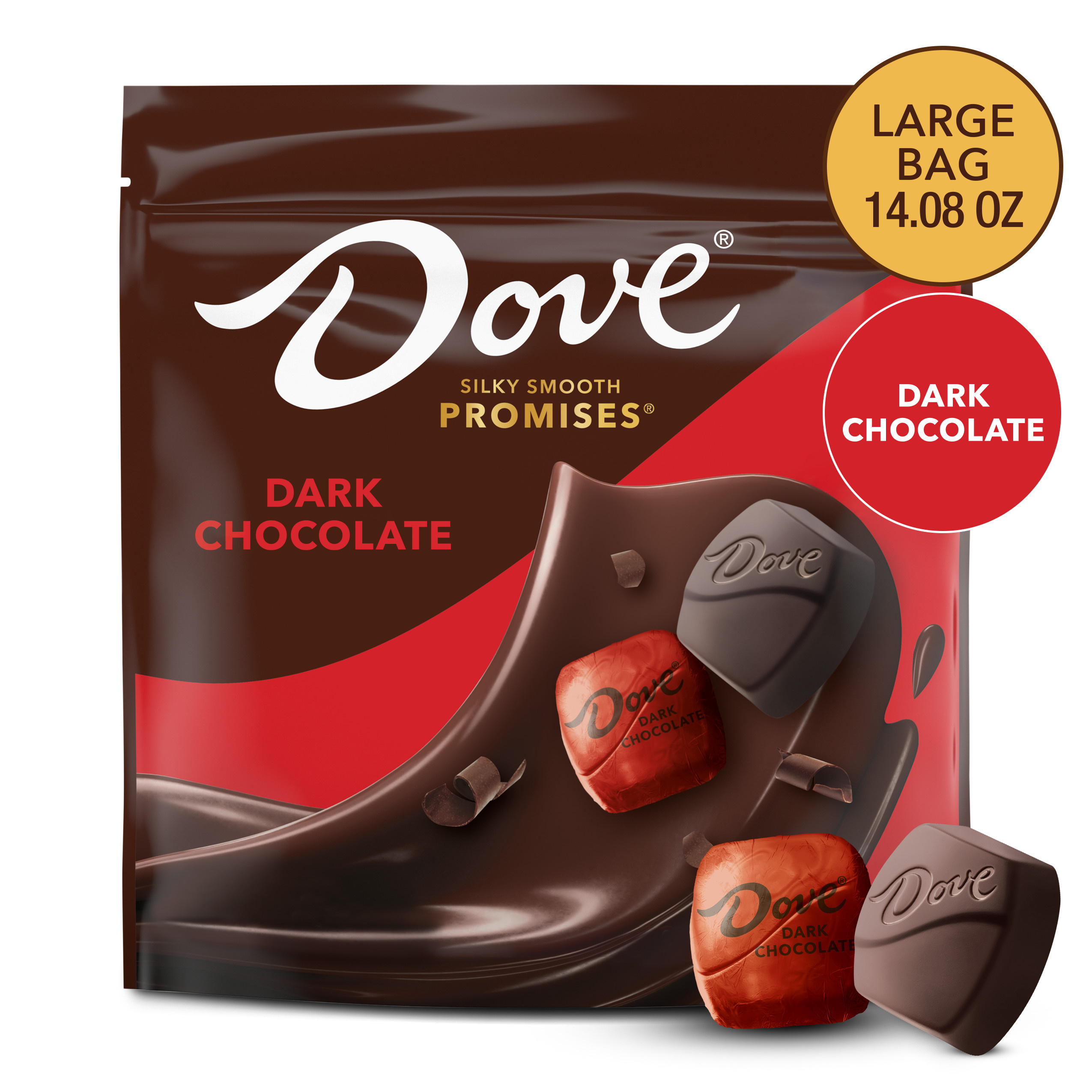 DOVE ブラック タッパー ジッパー付き DOVE PROMISES Dark Chocolate Candy, 14.08 Oz Large Bag | Giant