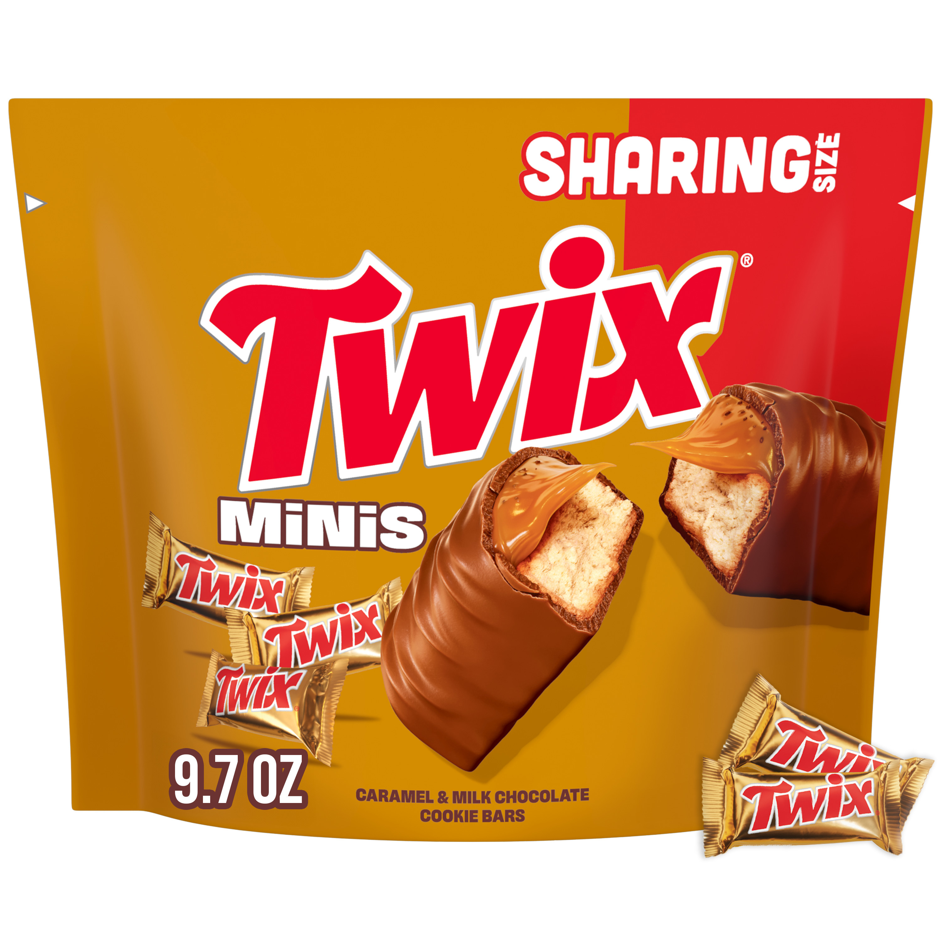 TWIX Minis Caramel and Milk Chocolate Candy Bars, Sharing Size