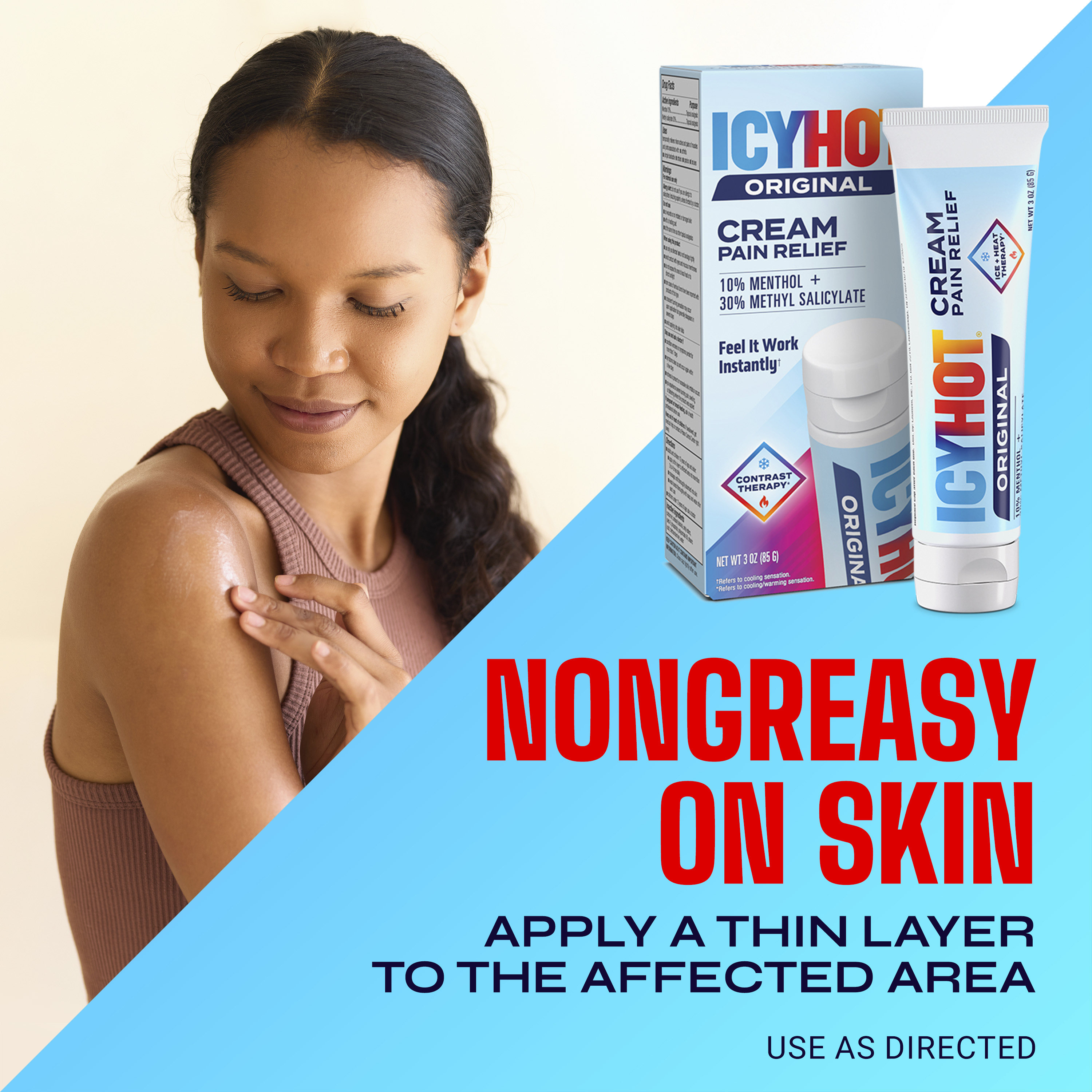 Icy Hot Original Pain Relief Cream, Fast-Acting Pain Relief With