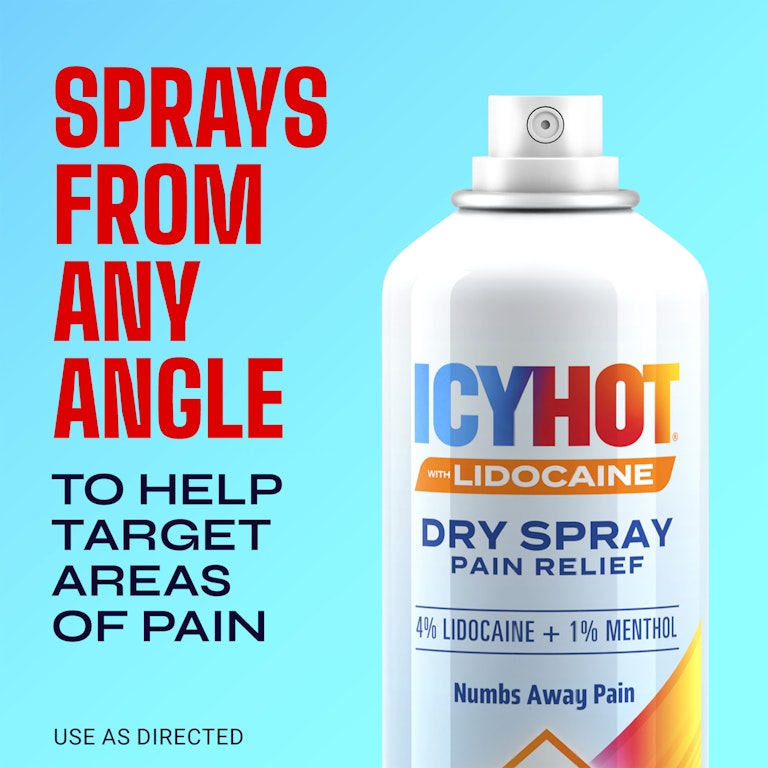 Icy Hot Lidocaine Pain Relief Dry Spray, Numb Aggravated Nerves With Max Strength Lidocaine 4% and Menthol 1%, Fast-Acting Pain Relief for Minor Pain, Backaches | Giant Eagle | Because It Matters | Icy Hot Lidocaine Pain Relief Dry Spray, Numb Aggravated Nerves With Max Strength Lidocaine 4% and Menthol 1%, Fast-Acting Pain Relief for Minor Pain, Backaches | Giant Eagle | Because It Matters |