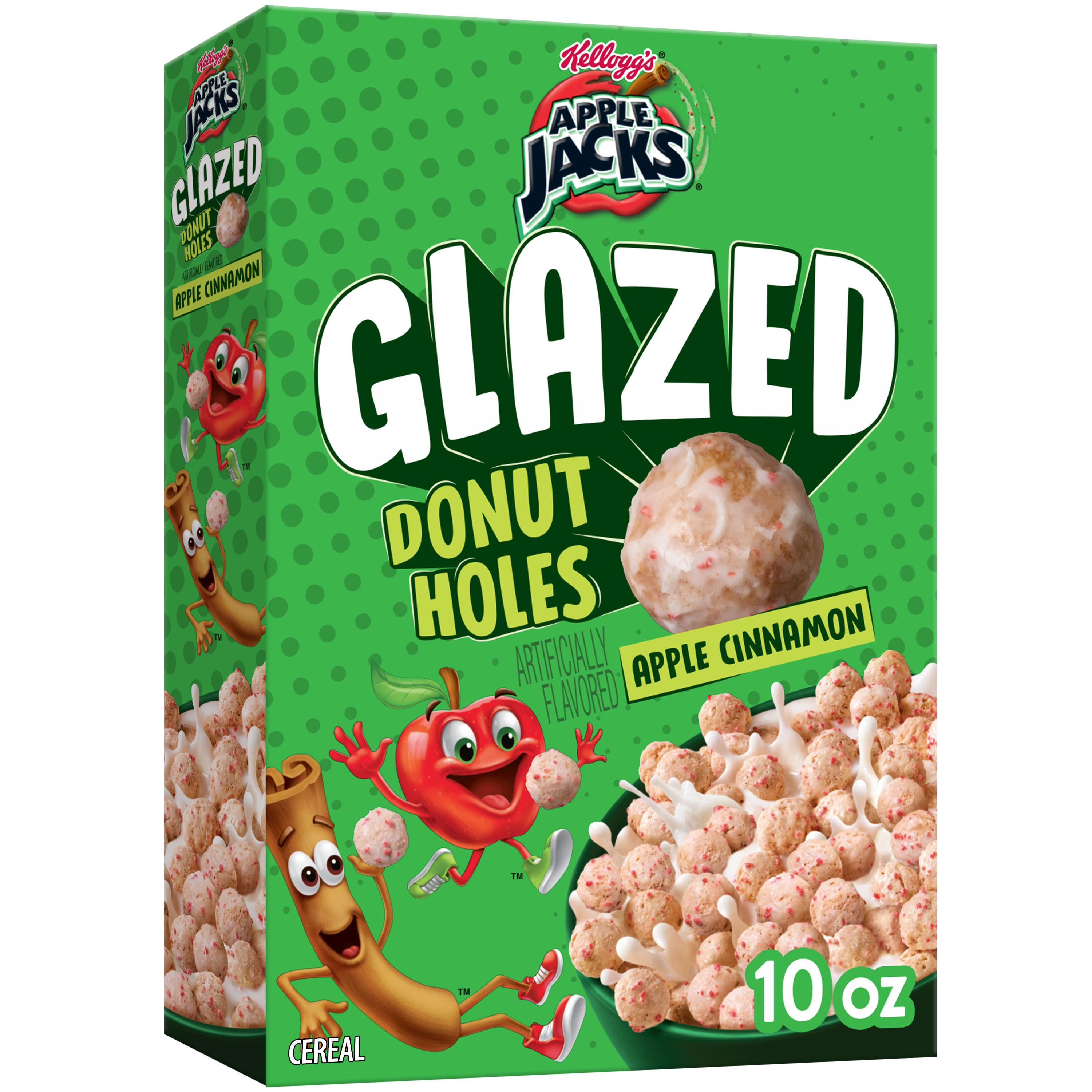 Kellogg's Apple Jacks Glazed Donut Holes Breakfast Cereal, Kids