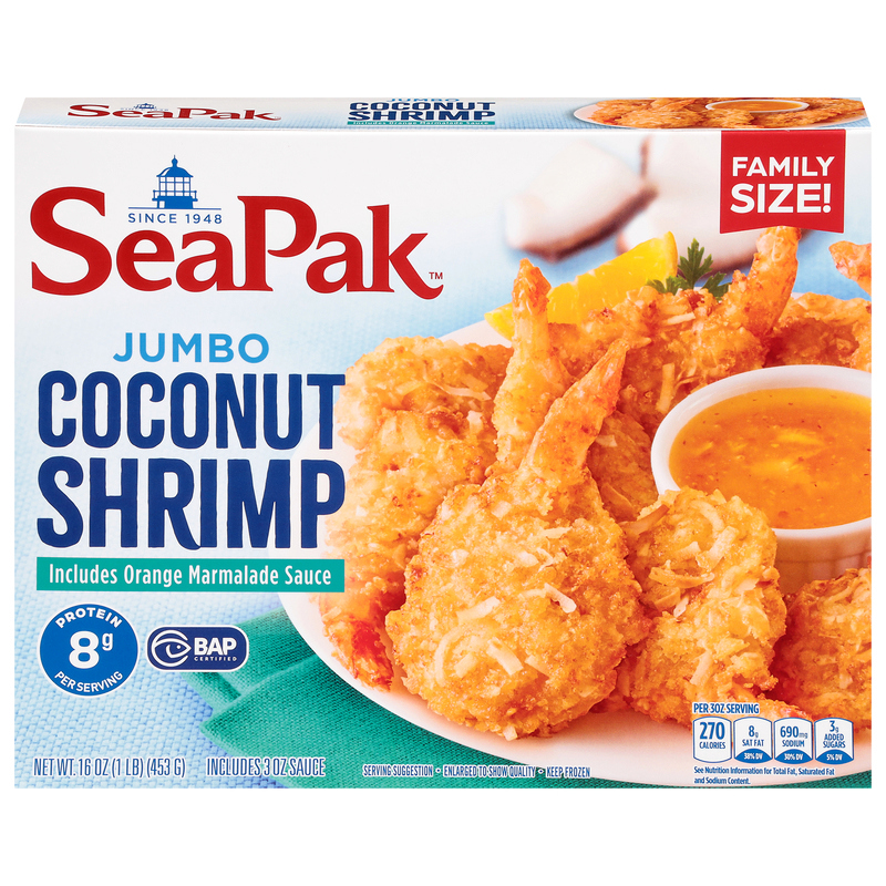 SeaPak Shrimp, Includes Orange Marmalade Sauce, Coconut, Jumbo