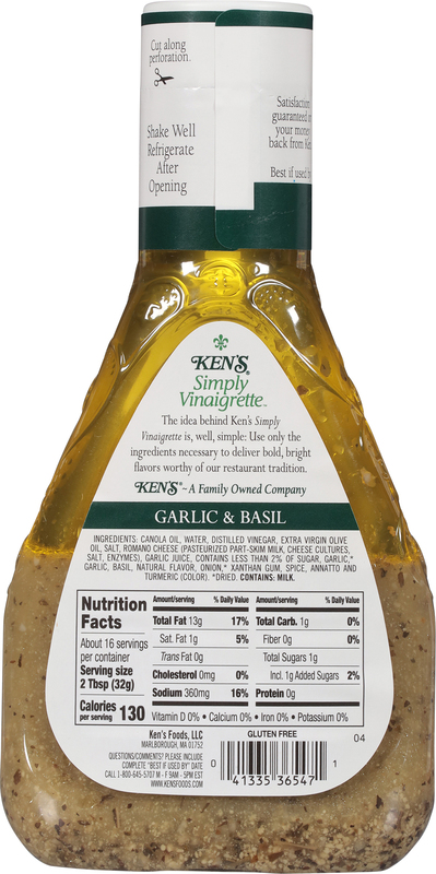 Ken's Steak House Salad Dressing, Simply Vinaigrette Garlic & Basil | Giant  Eagle | Because It Matters | Grocery Store & Pharmacy