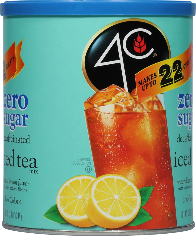 4C Iced Tea Mix, Low Calorie, Zero Sugar, Lemon, Decaffeinated