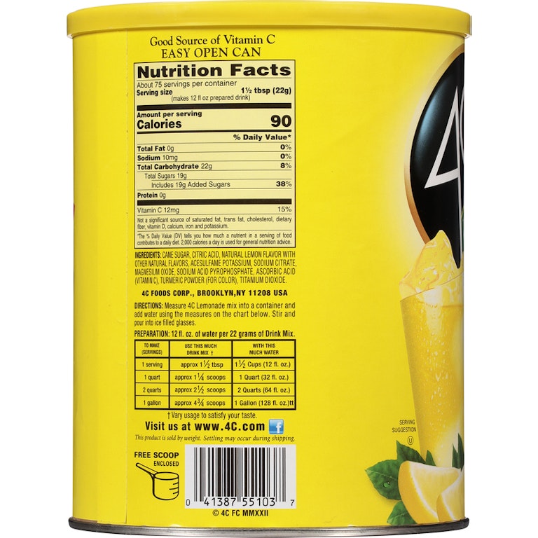 4C Drink Mix, Lemonade | Giant Eagle | Because It Matters 4C Drink Mix, Lemonade | Giant Eagle | Because It Matters