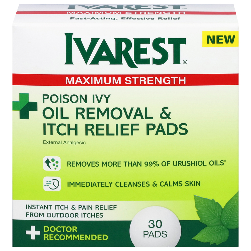 Ivarest Poison Ivy Maximum Strength Oil Removal & Itch Relief Pads