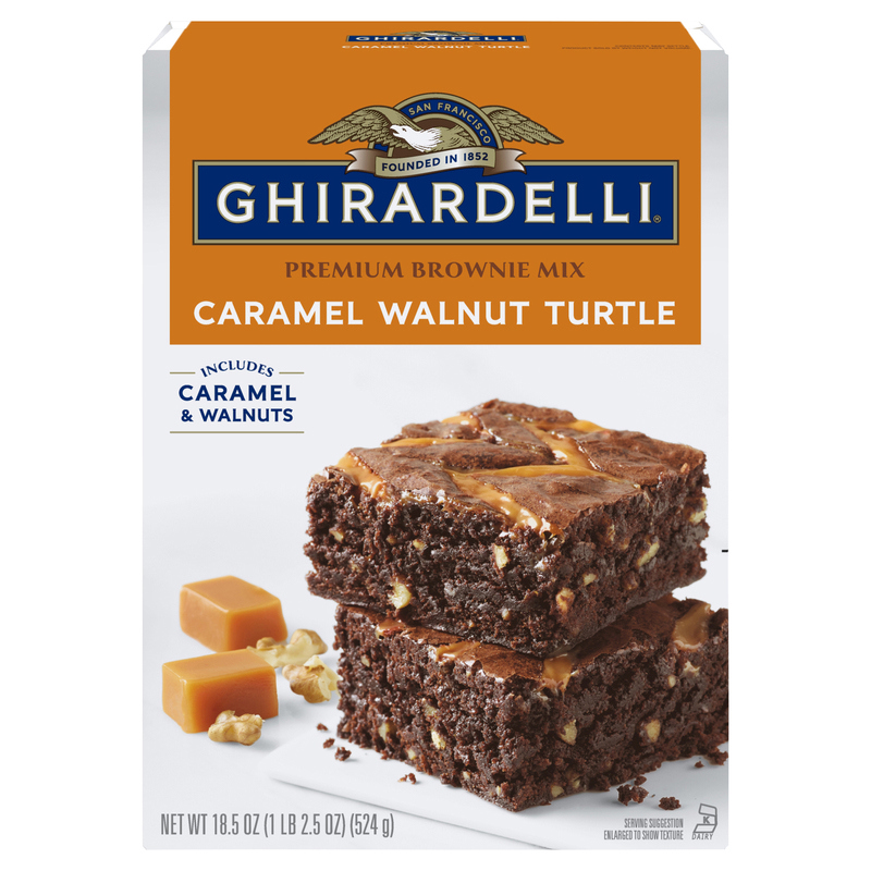 GHIRARDELLI Brownie Mix, Premium, Caramel Walnut Turtle | Giant