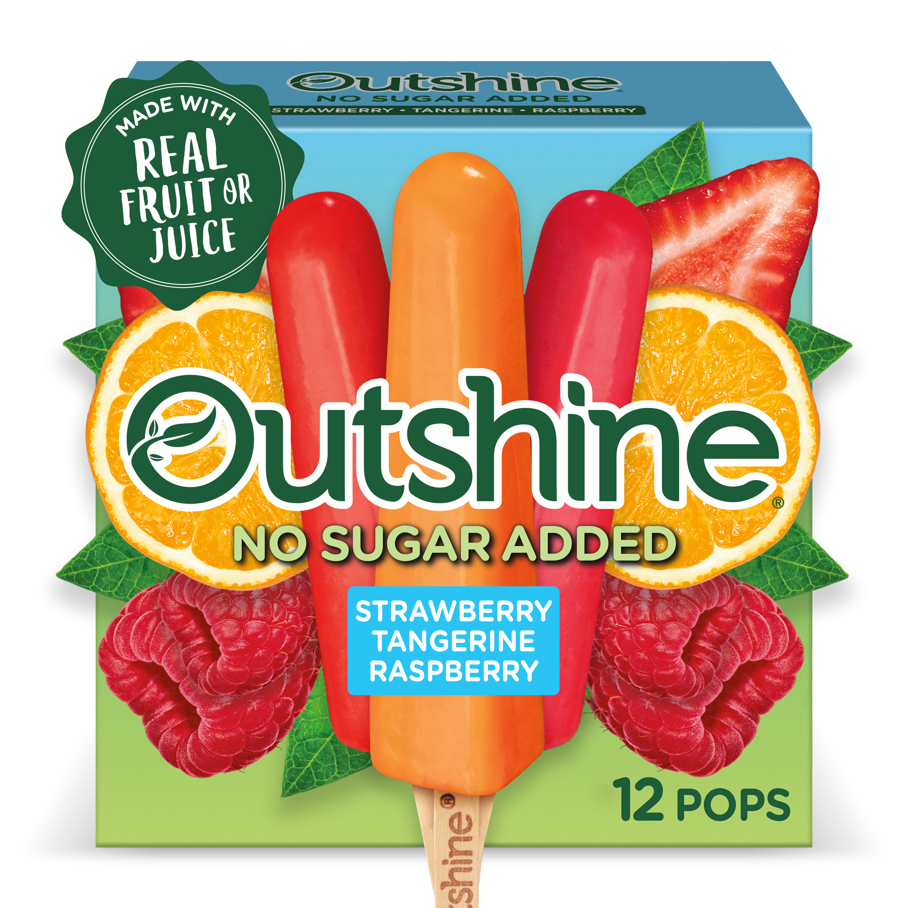 Outshine No Sugar Added Black Cherry, Strawberry Kiwi, And
