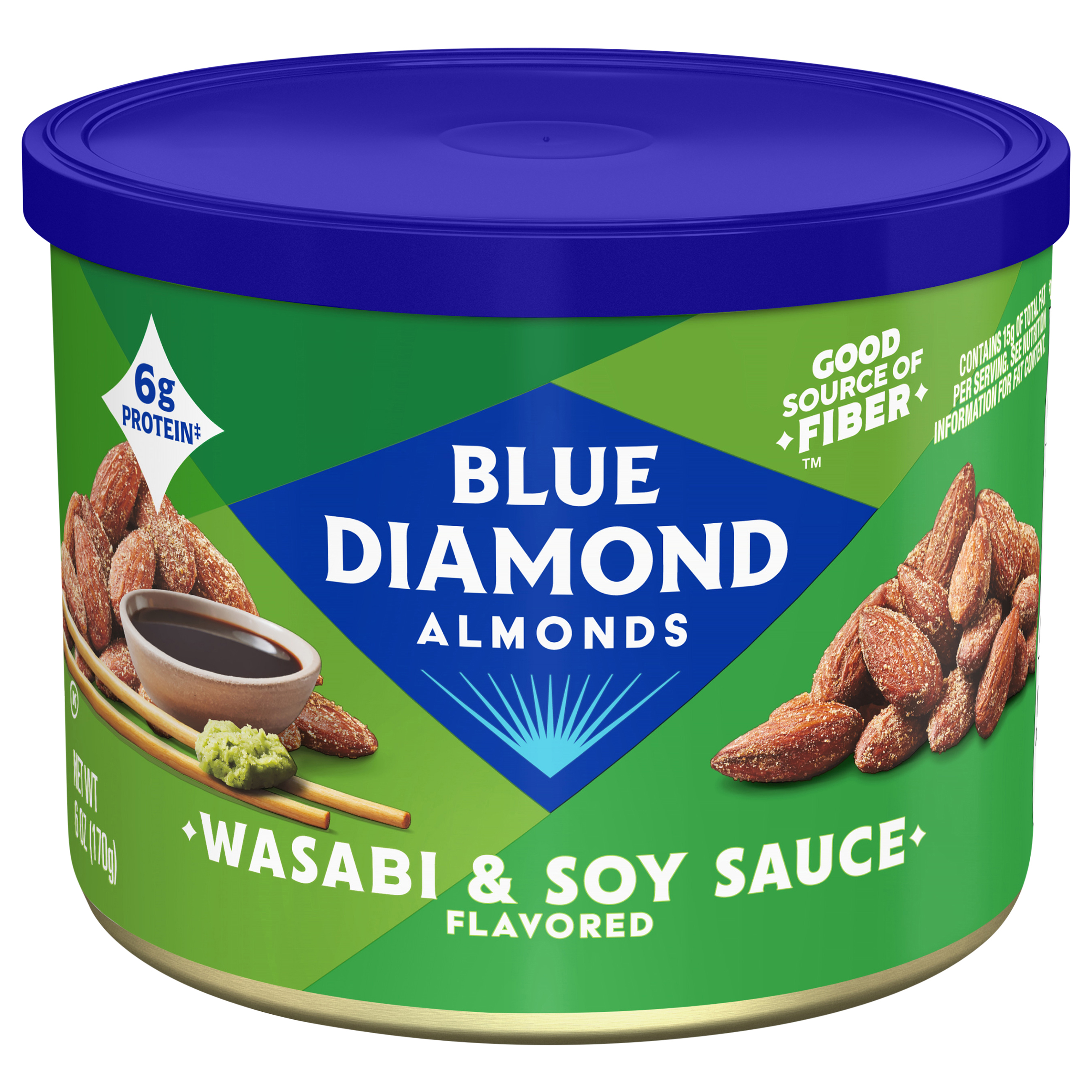 Blue Diamond, BOLD Wasabi & Soy Sauce Almonds, 6oz Can | Giant