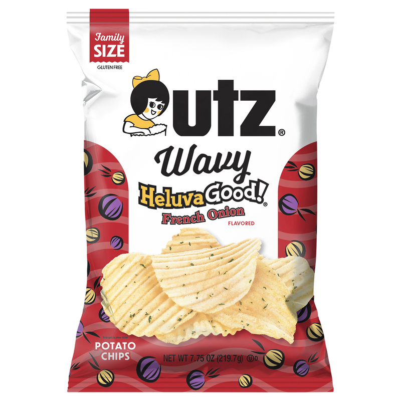 Utz Potato Chips, French Onion Flavored, Wavy, Family Size | Giant