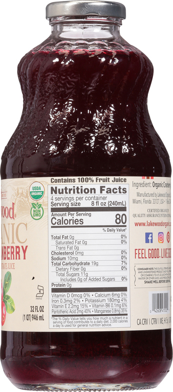 Lakewood Organic Juice, Pure Cranberry | Giant Eagle | Because It