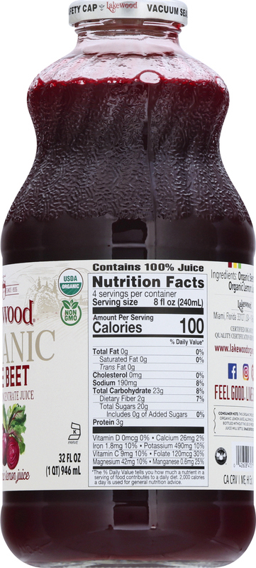 Lakewood Juice, Organic, Pure Beet Giant Eagle Because It