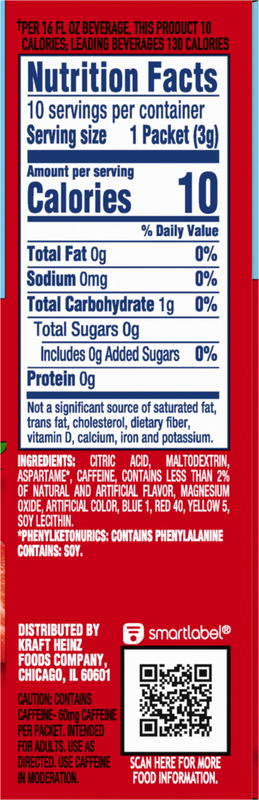 Crystal Light Drink Mix with Caffeine, 10 Packets, for Convenient