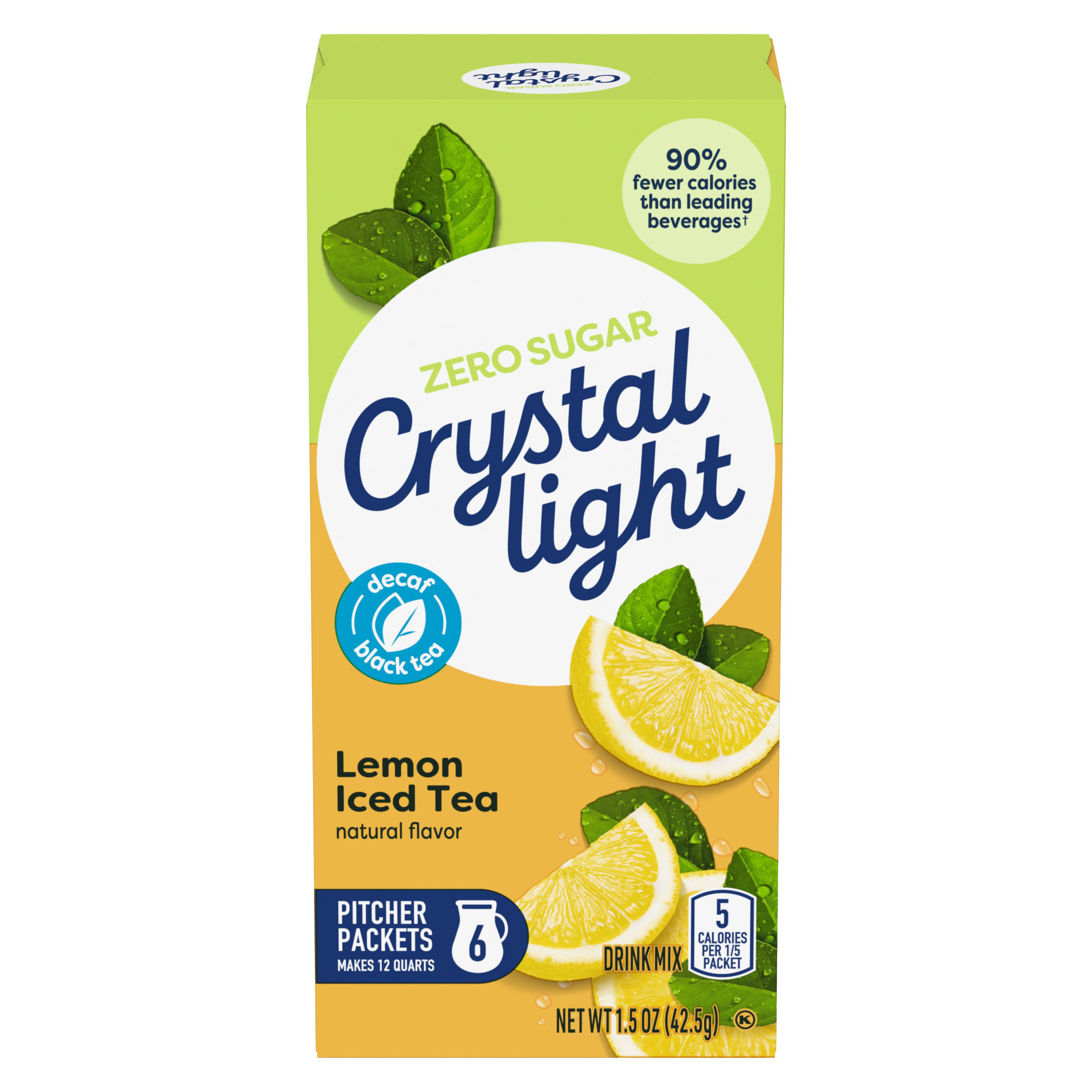 Crystal Light Decaf Lemon Iced Tea Naturally Flavored Powdered