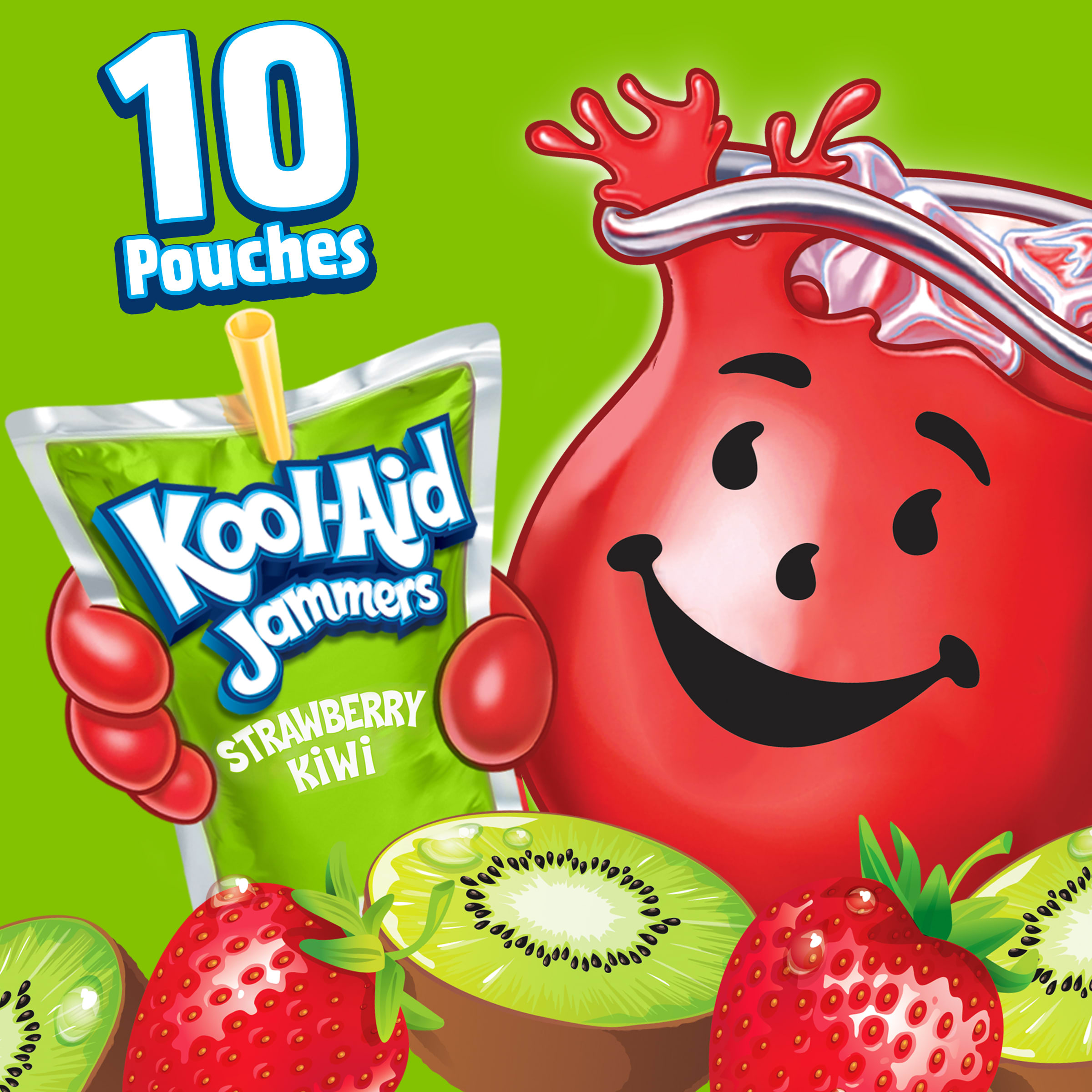 Kool-Aid Jammers Strawberry Kiwi Flavored Drink, 10 ct Box, 6 fl