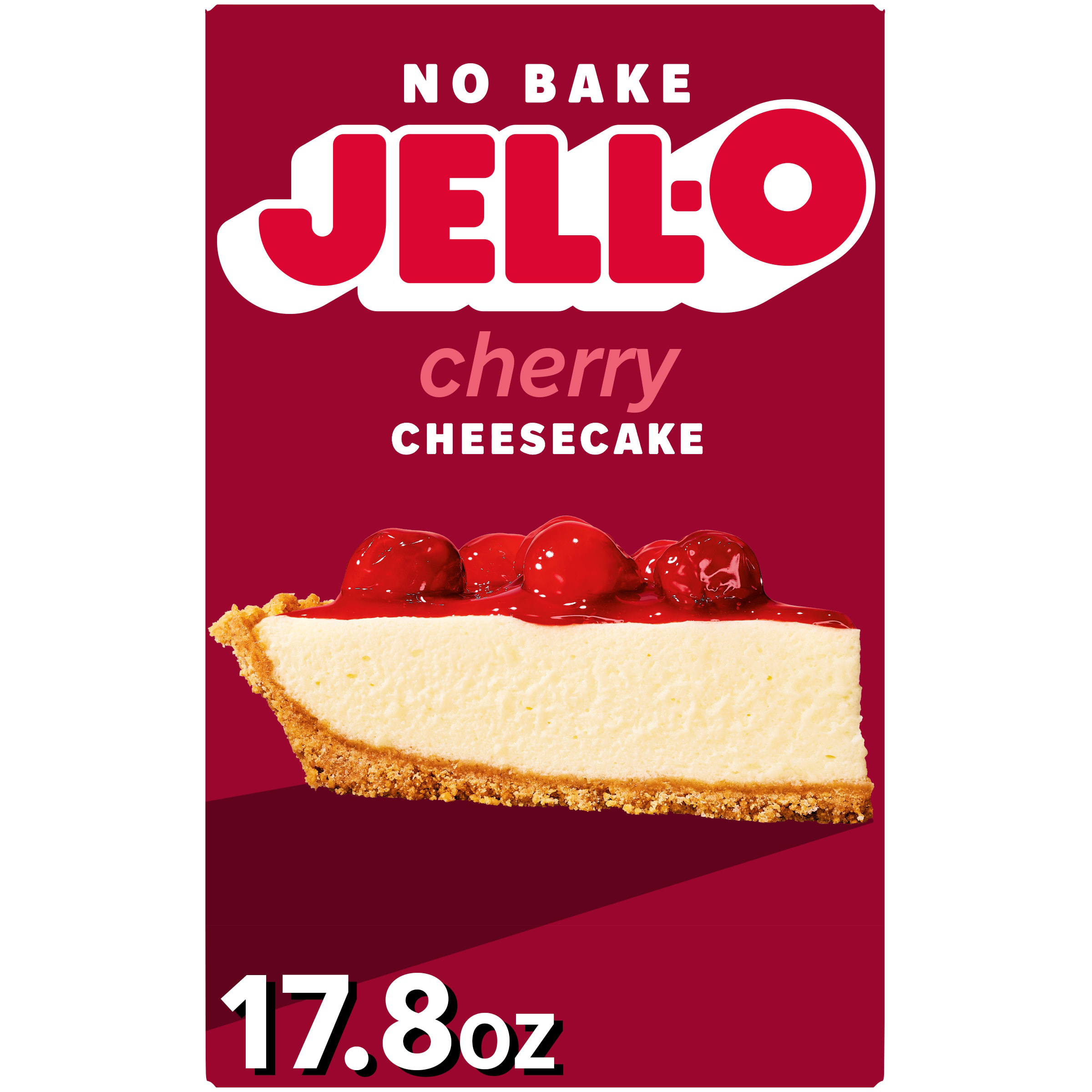 JELL-O No Bake Cherry Cheesecake Dessert w/ Cherry Topping