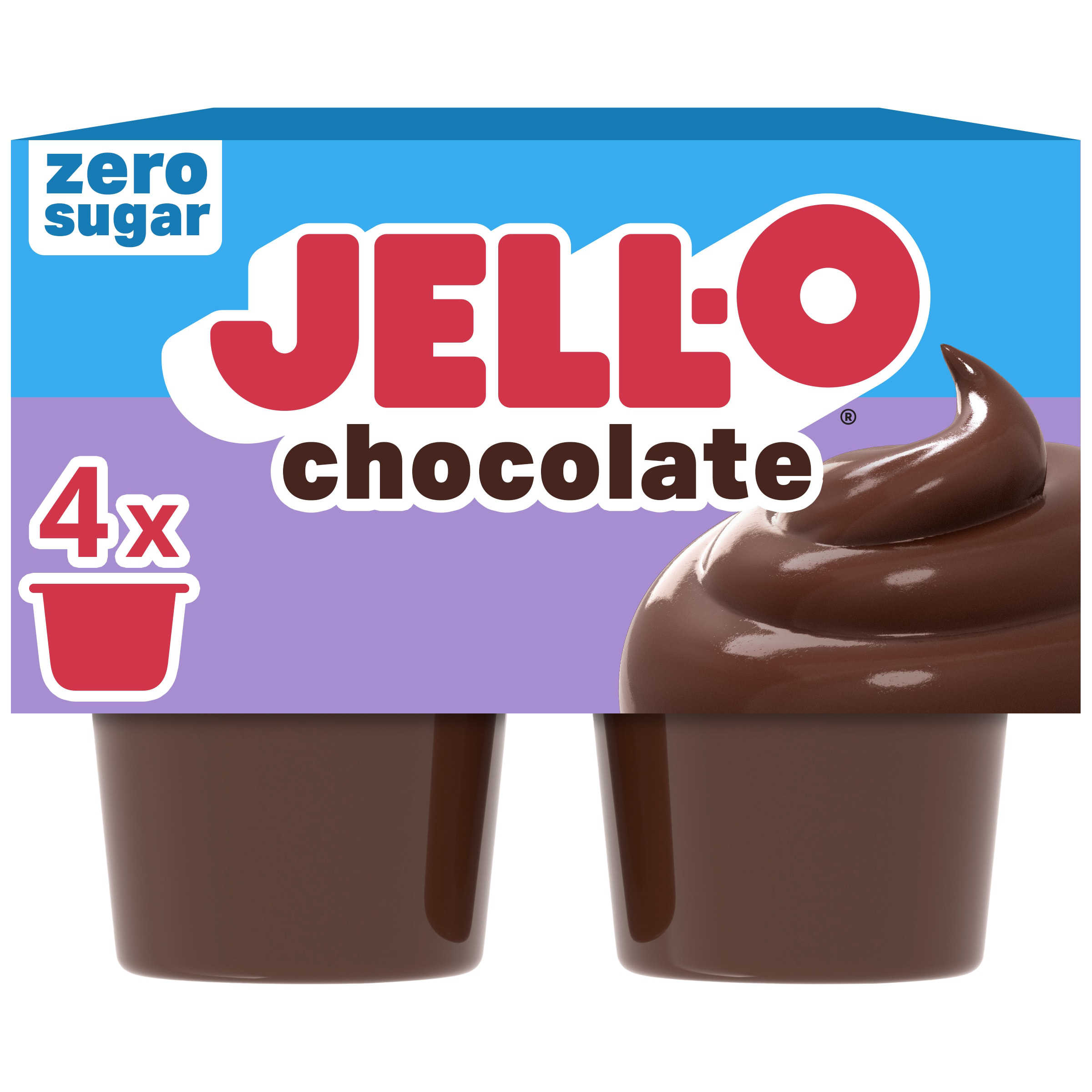Jell-O Original Chocolate Ready-to-Eat Pudding Snack Cups, 4 ct
