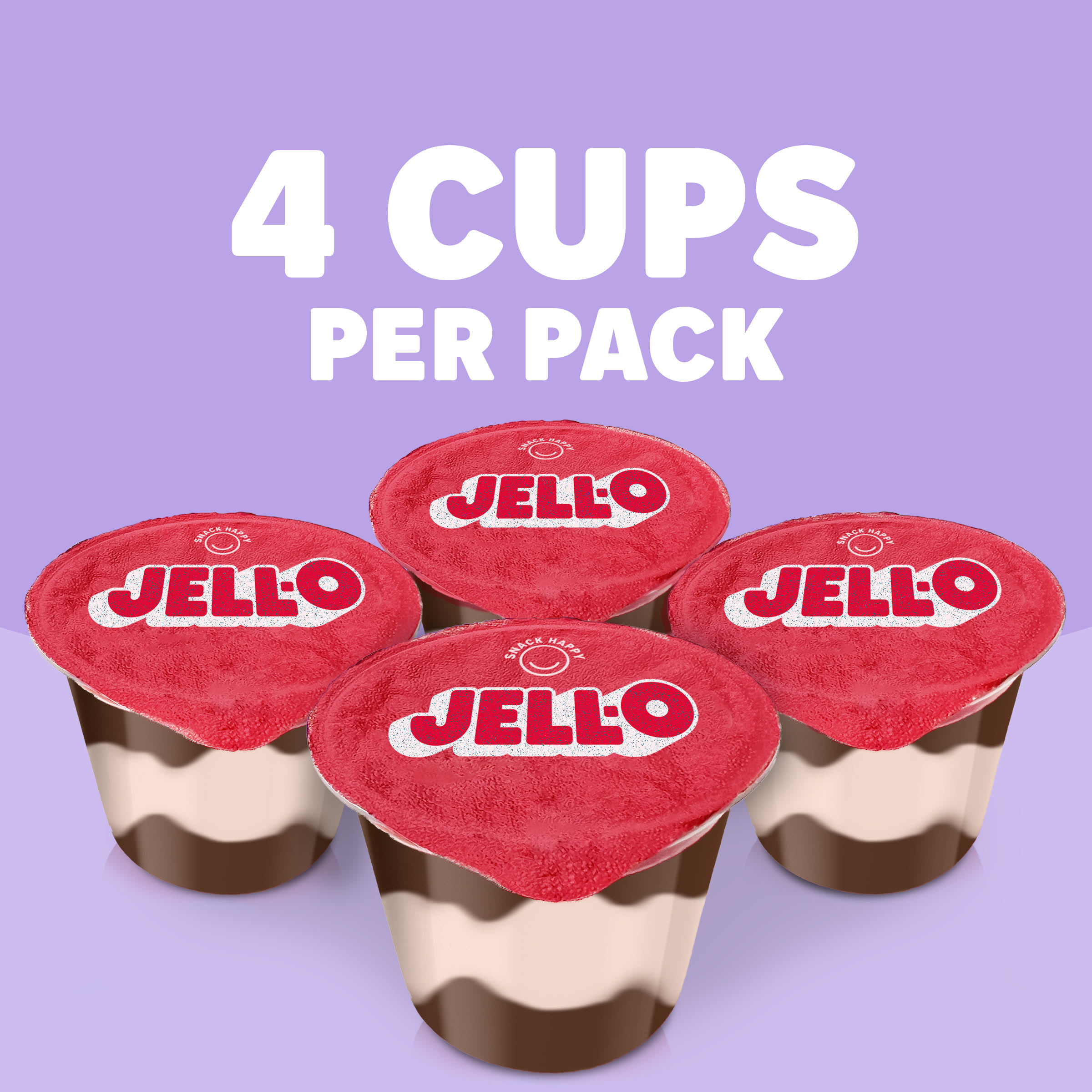 JELL-O Original Chocolate Vanilla Swirls Pudding Snack Cups, 4 ct
