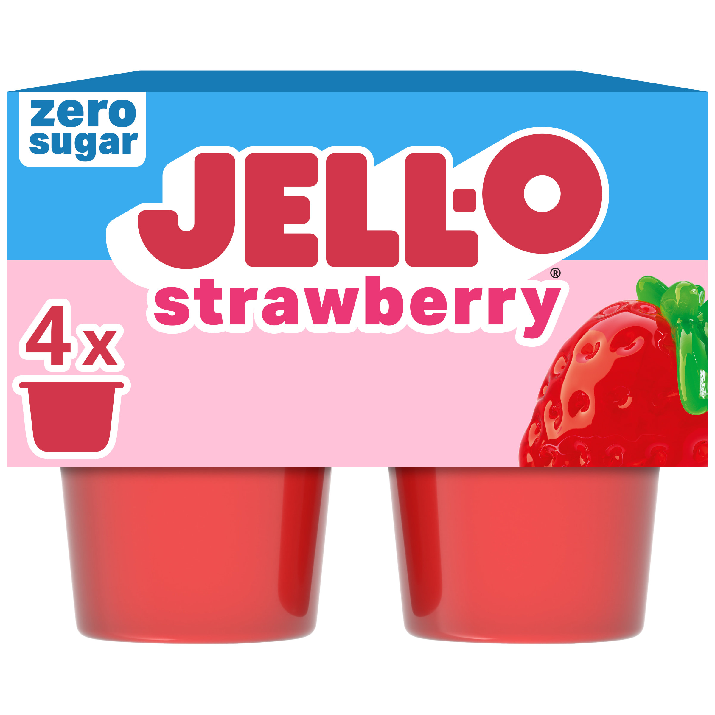 Jell-O Strawberry Artificially Flavored Zero Sugar Ready-to-Eat
