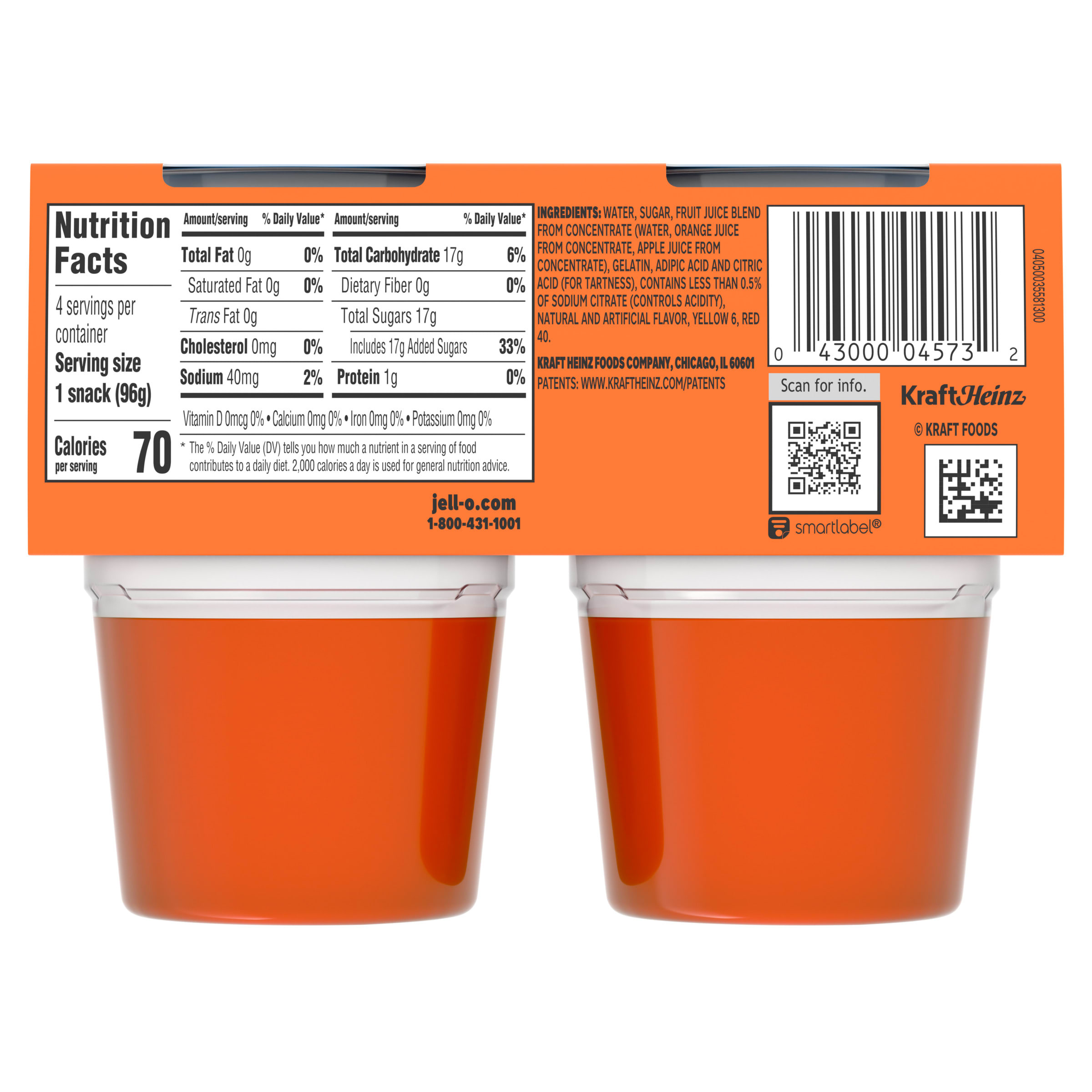 Jell-O Original Orange Artificially Flavored Ready-to-Eat Gelatin