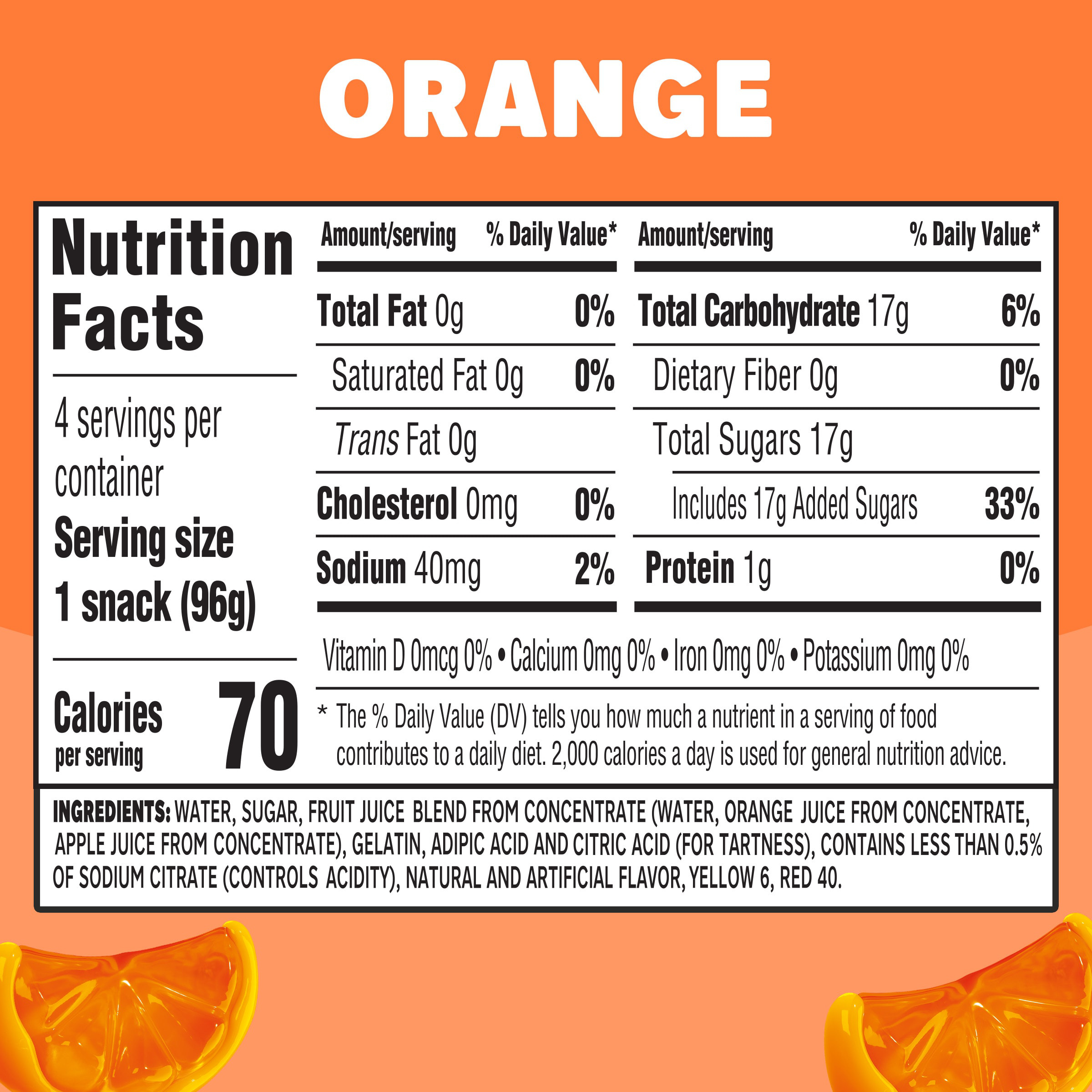 Jell-O Original Orange Artificially Flavored Ready-to-Eat Gelatin