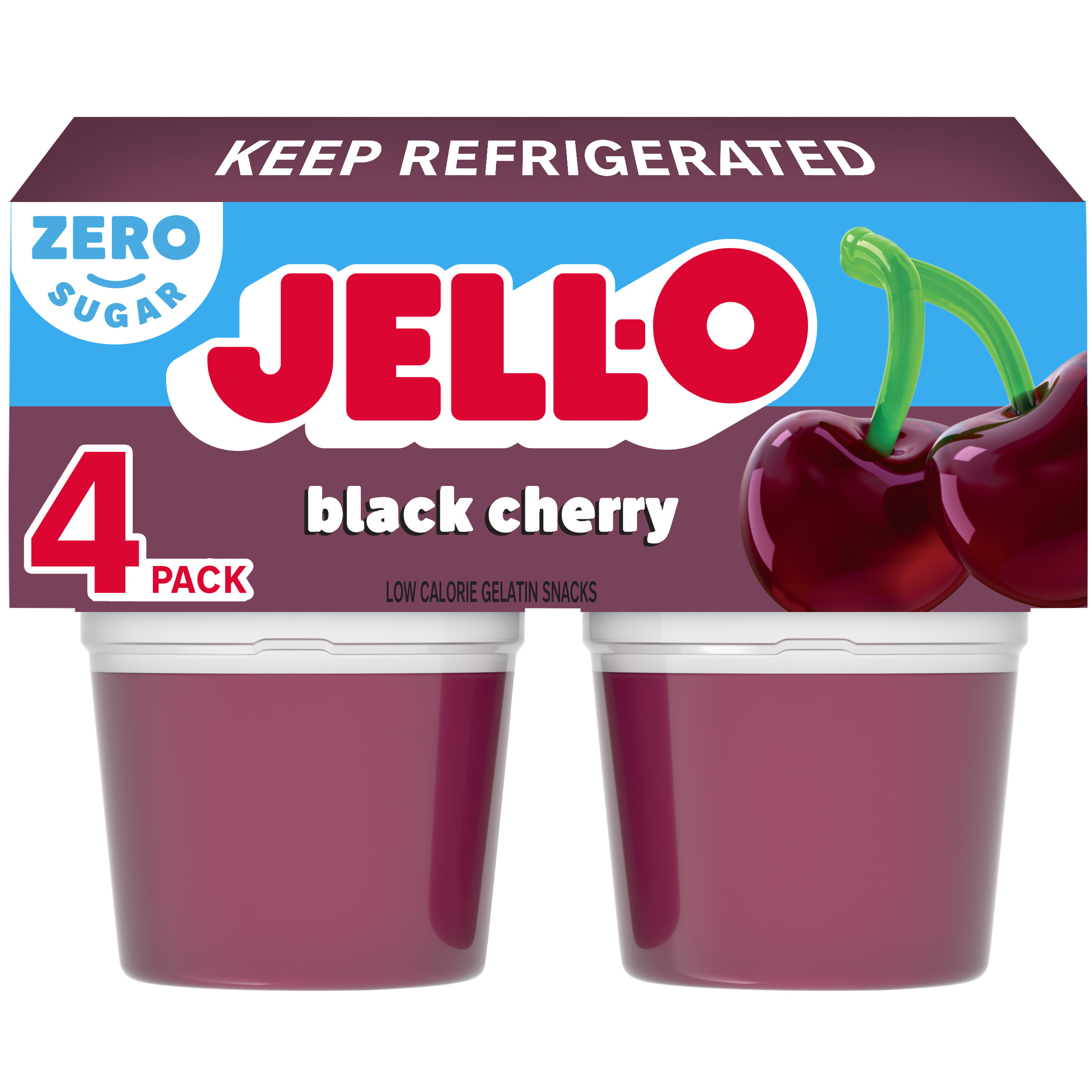 Jell-O Black Cherry Artificially Flavored Zero Sugar Ready-to-Eat