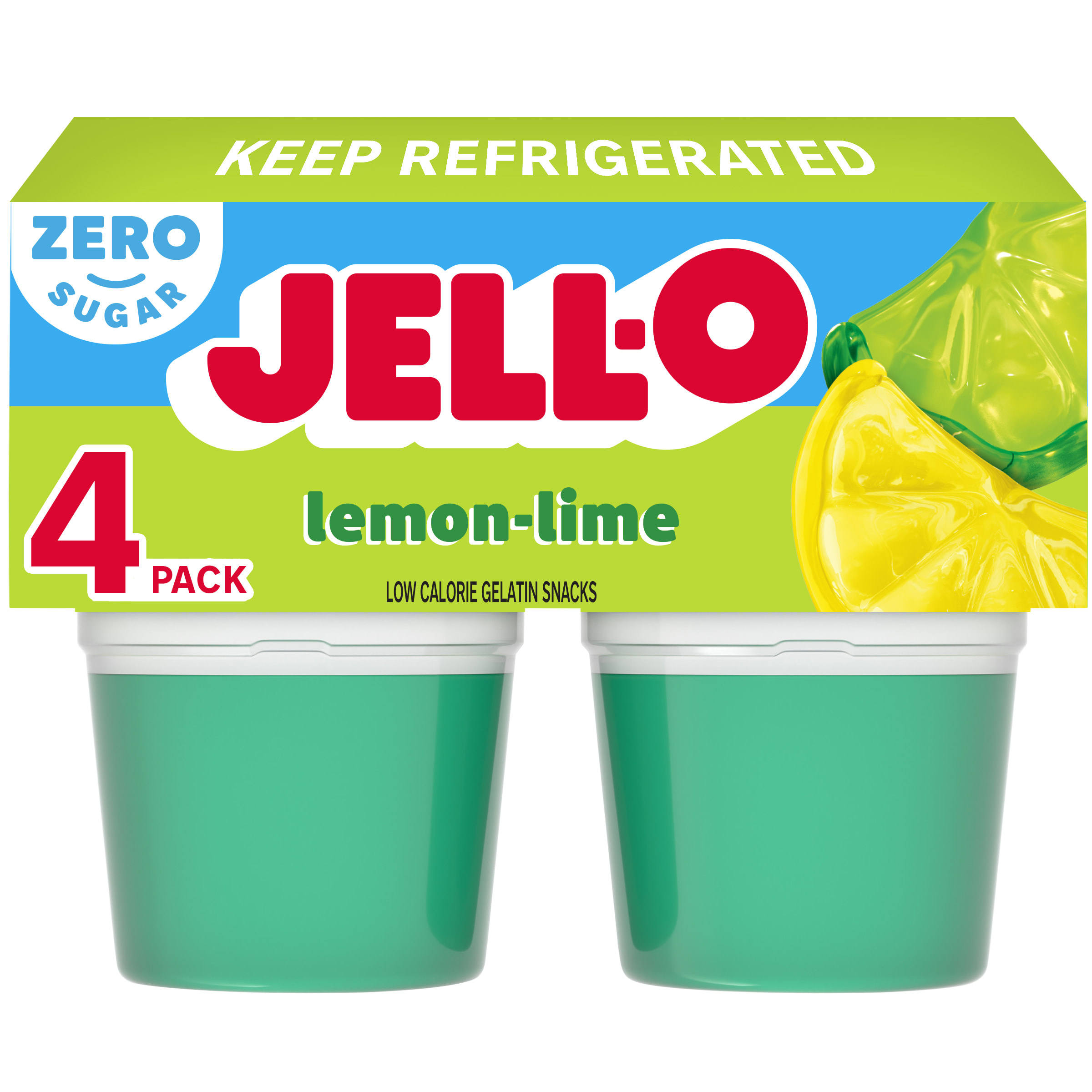 JELL-O Original Strawberry Gelatin Snack Cups Value Pack, 8 ct