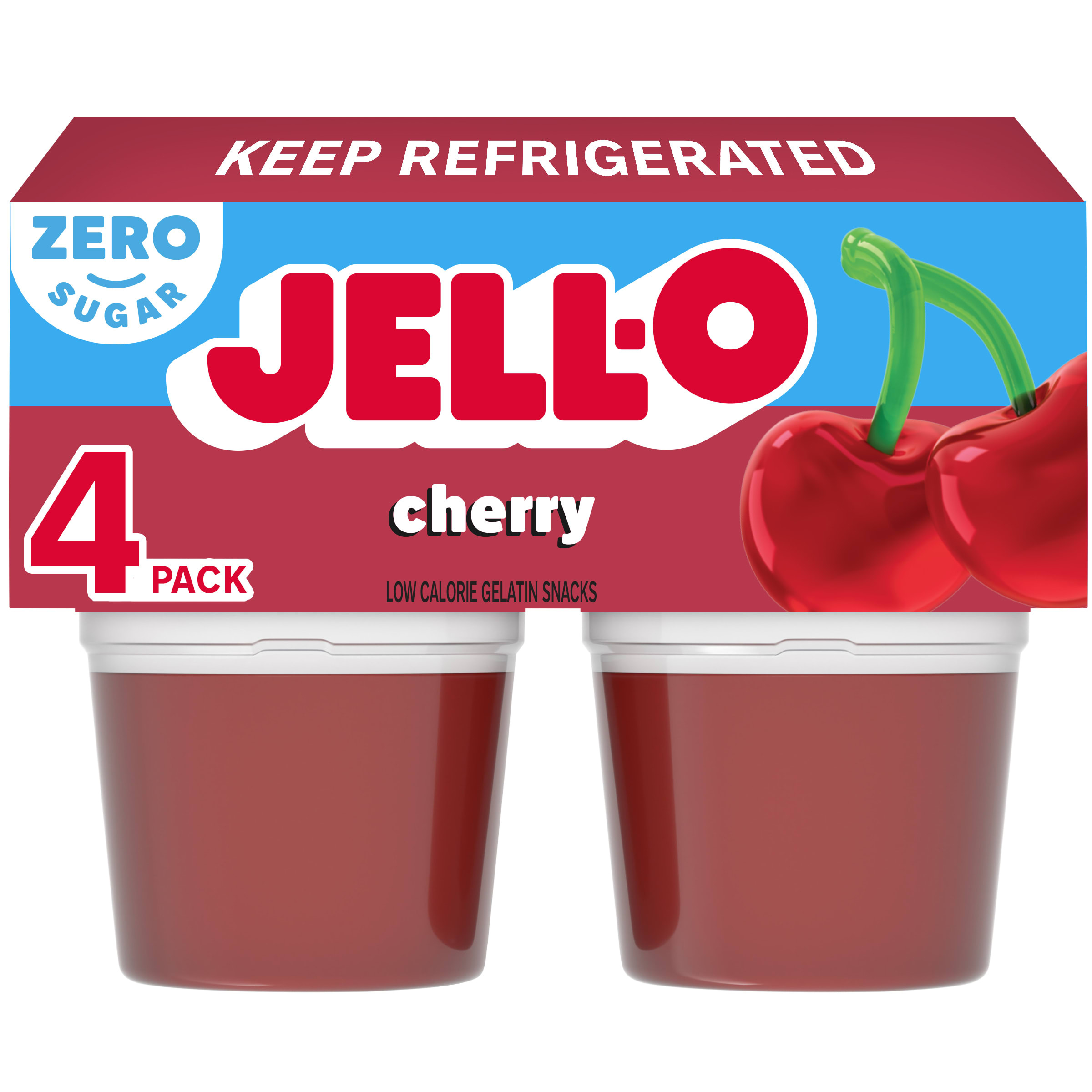 Jell-O Cherry Artificially Flavored Zero Sugar Ready-to-Eat