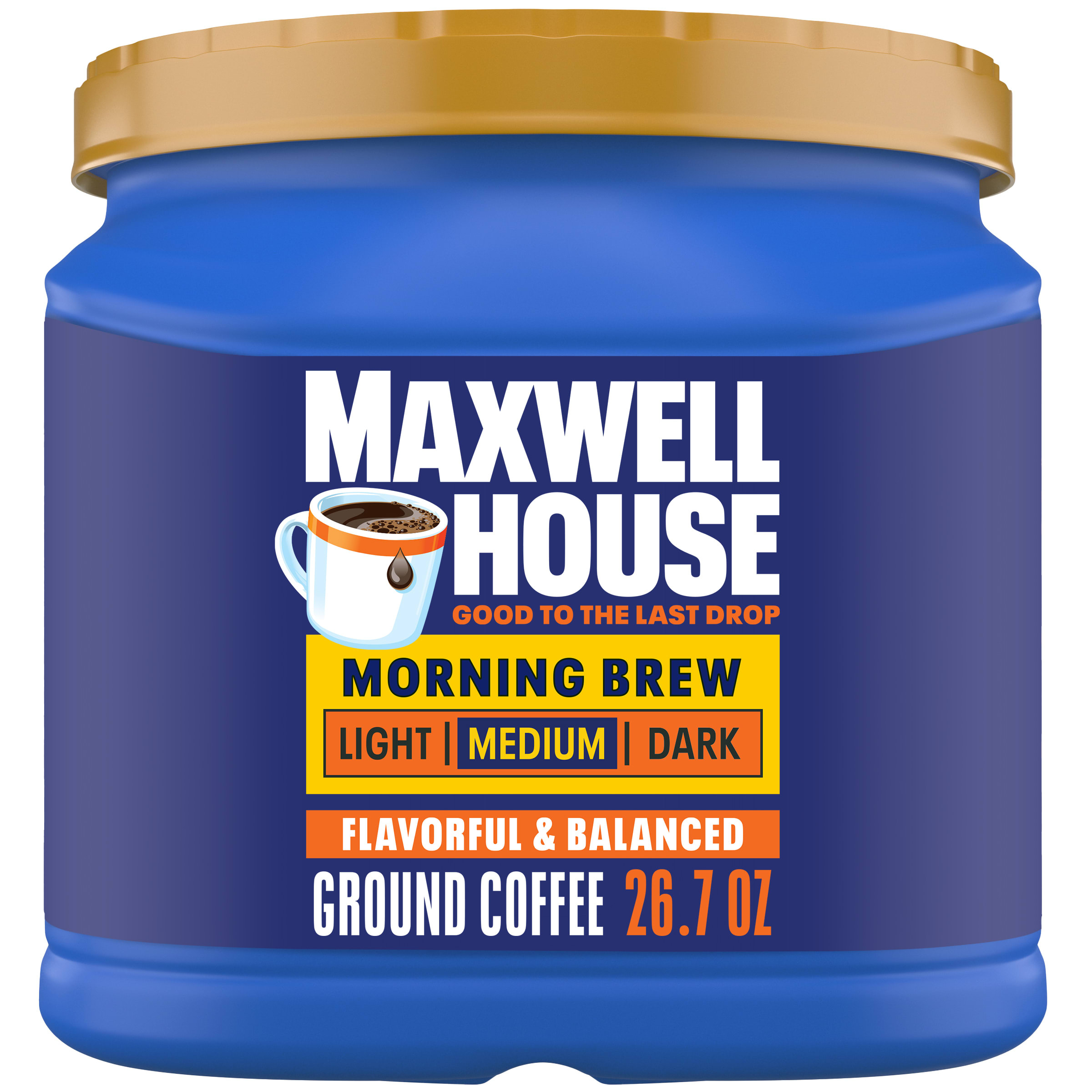 Maxwell House Morning Brew Medium Roast Ground Coffee, 26.7 oz