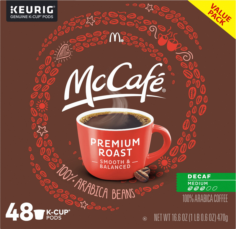 McCafe Premium Roast Decaf Coffee K-Cup Pods, Decaffeinated