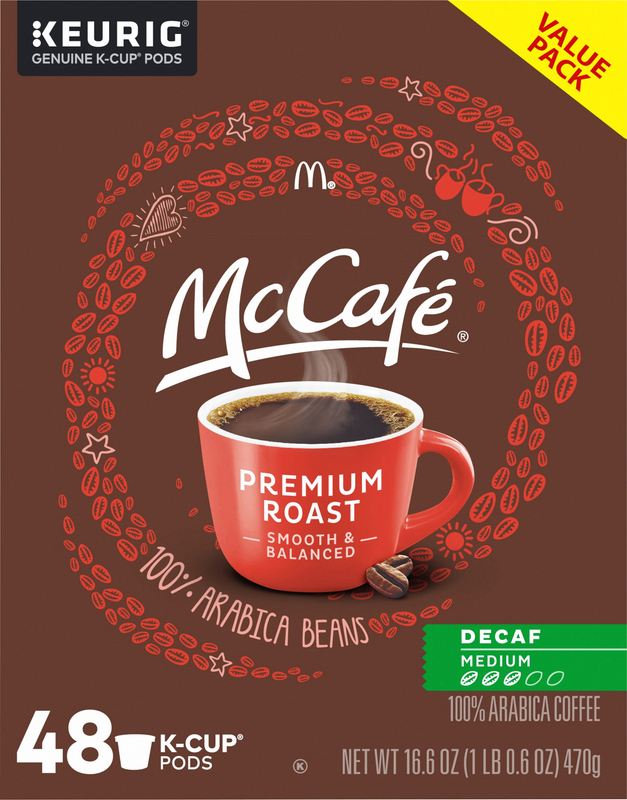 McCafe Premium Roast Decaf Coffee K-Cup Pods, Decaffeinated