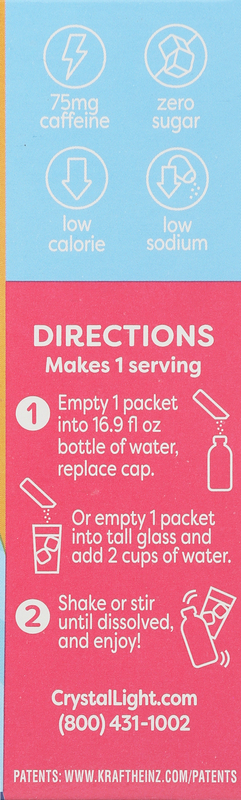 Crystal Light Energy Boost Raspberry Lemonade artificially